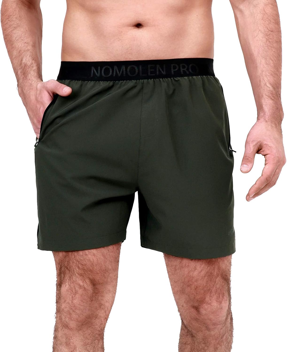 Nomolen Men's Athletic Shorts 5" 8" Gym Workout Shorts with Zipper