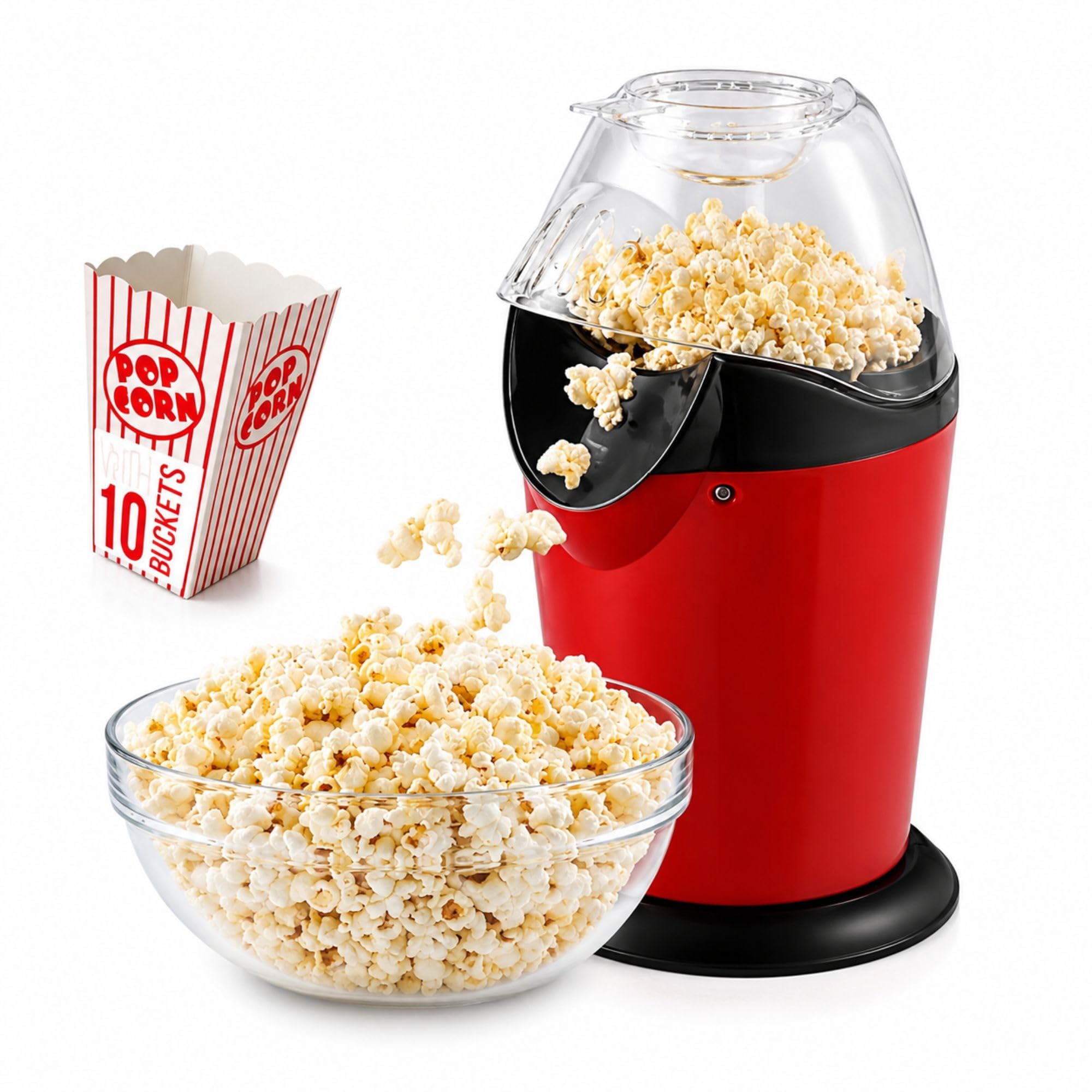 Mini Electric Popcorn Maker, 1200W Hot Air Corn Popper, Quick & Oil-Free Popcorn Machine, Easy One-Touch Operation, Healthy Snack Maker for Home,Office & Movie Nights,Parties (MODEL-2)-picture-33