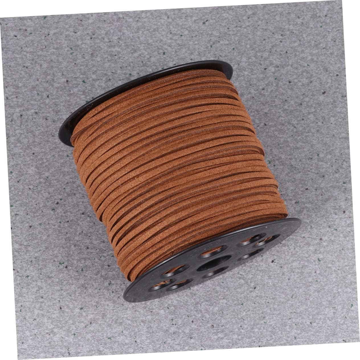 STOBOK 2 Rolls Leather Cord for Jewelry Strip Satin Elastic Cord DIY Jewelry Making Bracelet Anklet Decor (90m)