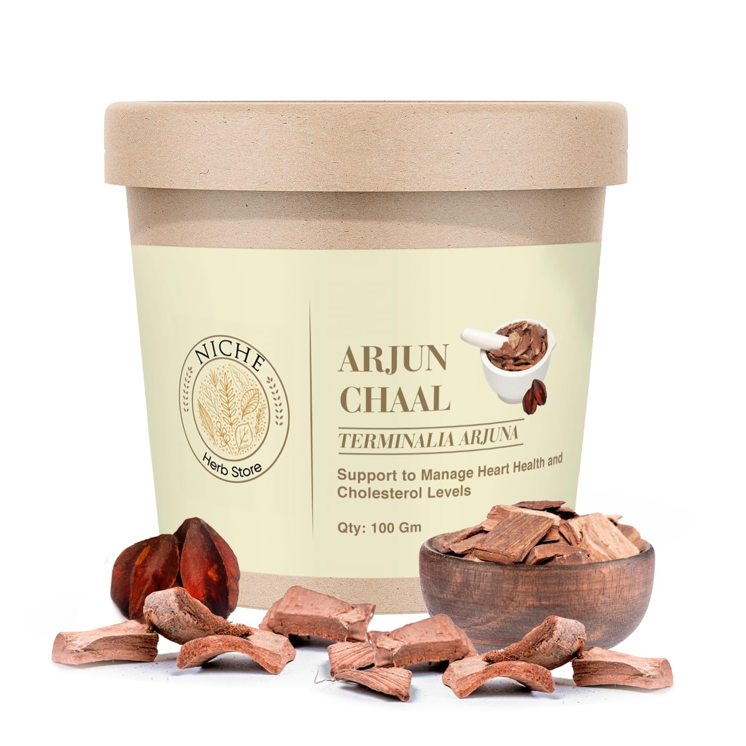 Niche Herb Store Arjun Chhal Powder | Terminalia Arjuna (100 gm) | 100% | To Support Heart Health & Promote Good Cholesterol | Rich In Antioxidant | No Addive Preservative (B0D362BRB7) Amazon Price History, Amazon Price Tracker