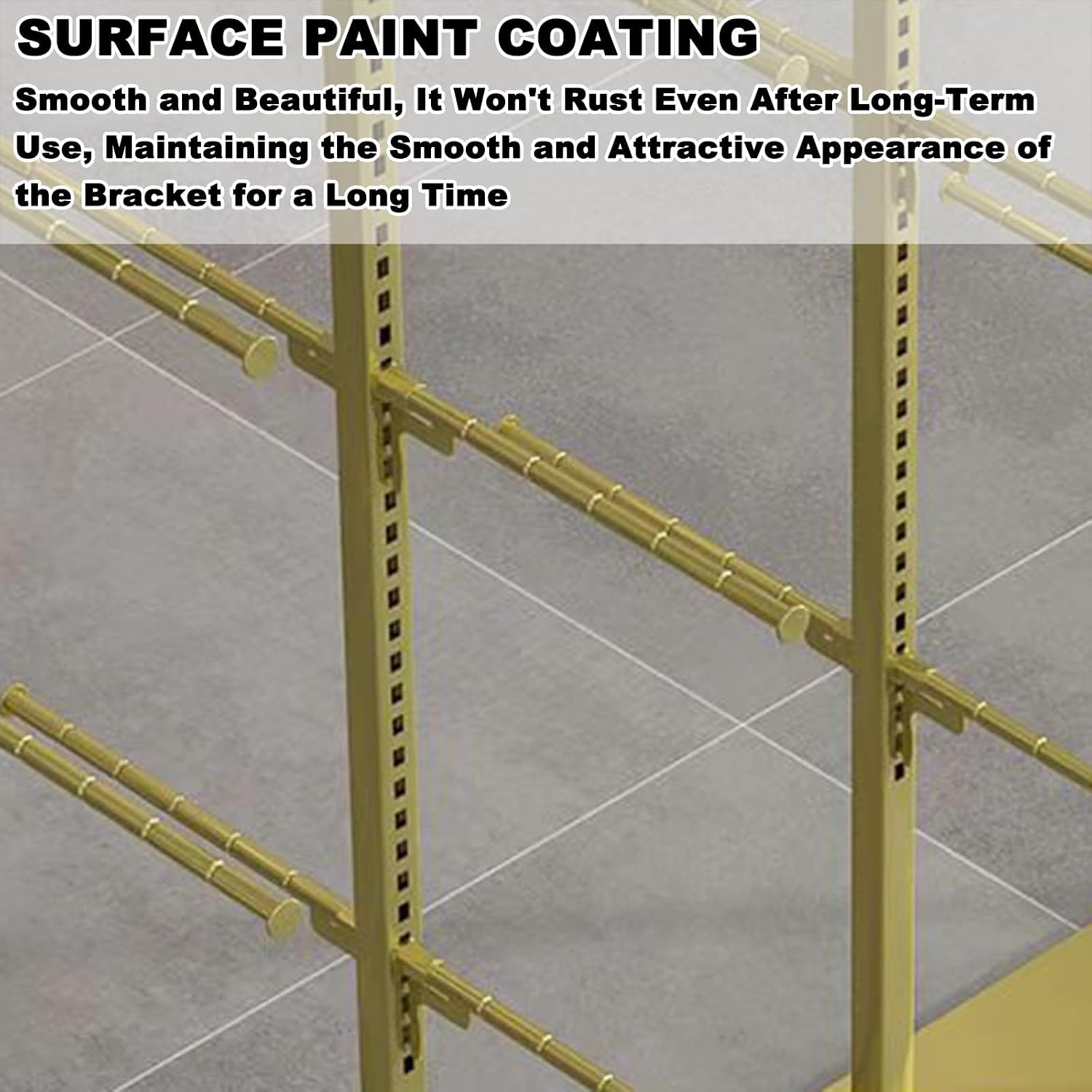 Heavy Duty Lingerie Display Stands, Metal Retail Clothes Rack with Top and Bottom Storage Platforms for Department Stores and Clothing Stores(Yellow)
