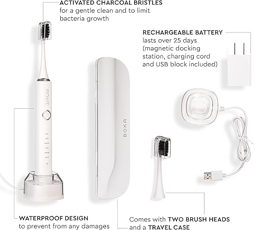 Miniatura 6 de Boka Pasta de dientes sin flúor Nano hidroxiapatita, blanqueamiento* - Refresh Mint Flavor, 4 onzas líquidas + cepillo de dientes eléctrico 3.0 para