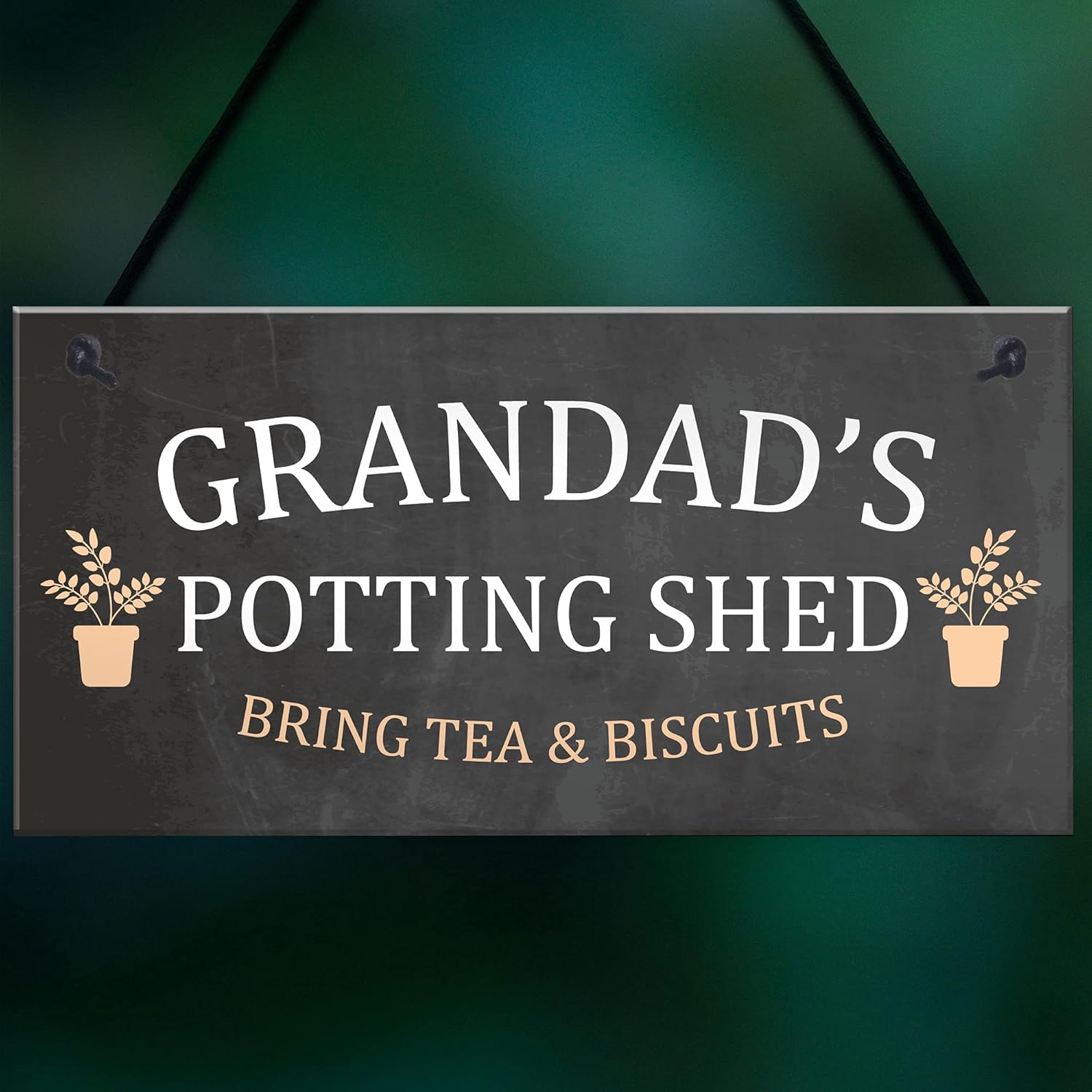 RED OCEAN Grandads Potting Shed Sign Hanging Plaque Shed Garden Sign Grandad Gift For Him