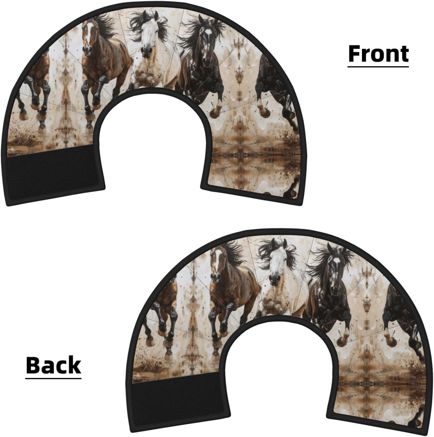 Horses Running Art Print Cat Cone Collar, Adjustable Elizabethan Collar, Soft Dog Recovery Collars, for Small Large Cats