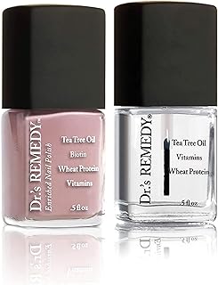 Enriched Nail Polish, Resilient Rose with TOTAL Two-in-One Top and Base Coat Set 0.5 Fluid Oz Each