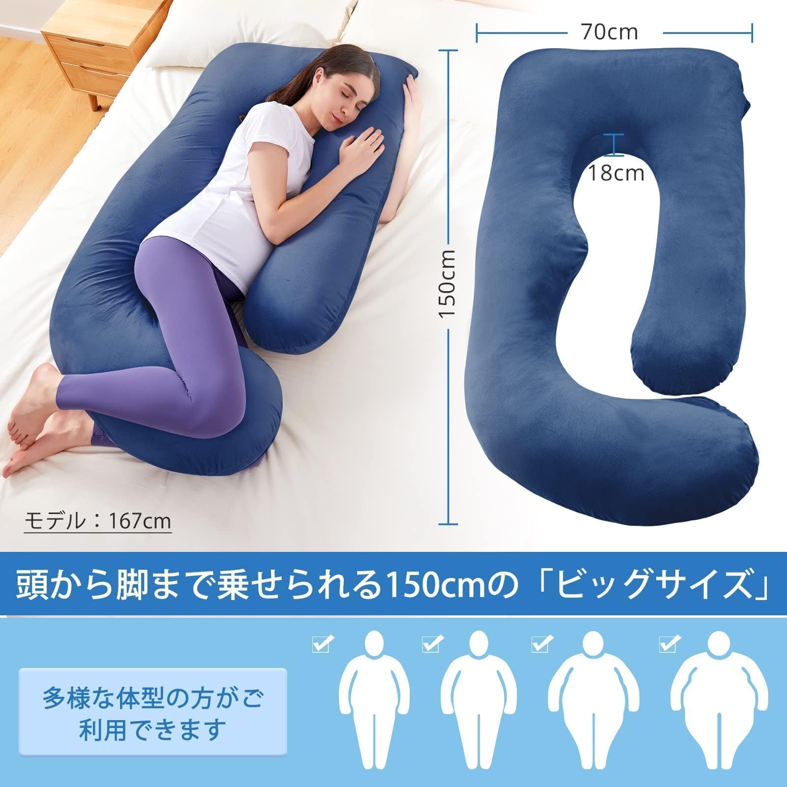 Amazon｜ROCYJULIN 抱き枕 妊婦 だきまくら 低反発授乳クッション 多
