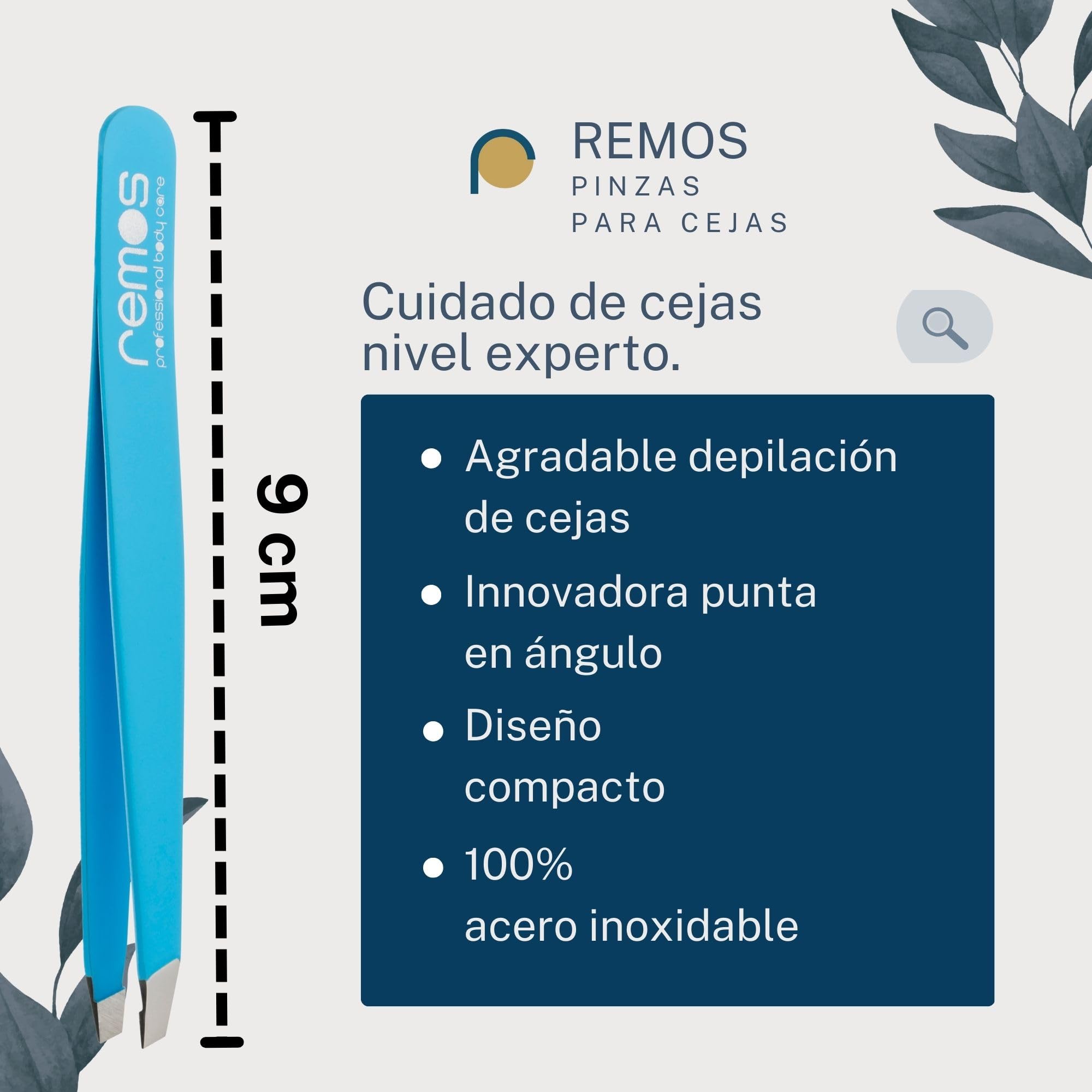 REMOS Pinzas de acero inoxidable para cejas que eliminan pelos más finos azul — view 2