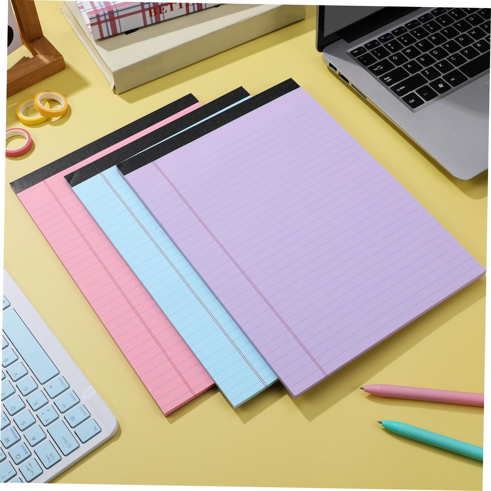 6 Stück Papier Notizblöcke mit Elegantem Design für Büro | Glatte Schreibfläche, Wenig Tintenverlauf, Reichlich Seiten für Studium und Skizzen, Einschulung Deko