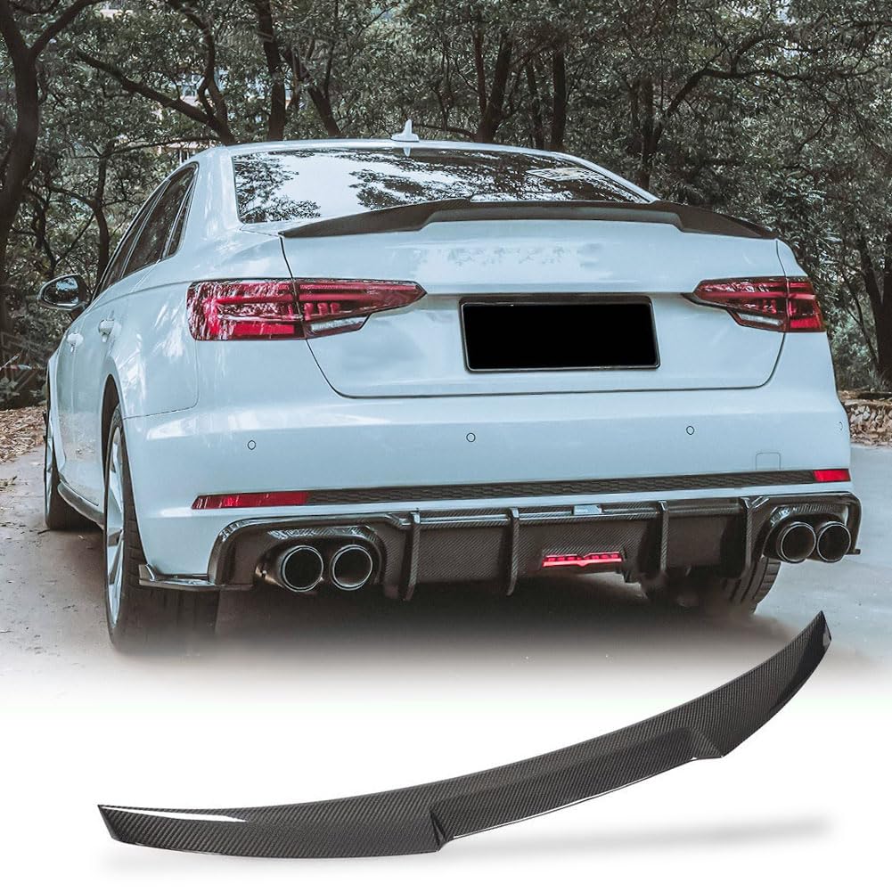Real Carbon Fiber Trunk Spoiler for Audi A4 S4 2017-2024 B9 Sedan Rear Trunk Lip HighKick Wing Spoiler Body Kits Factory Outlet