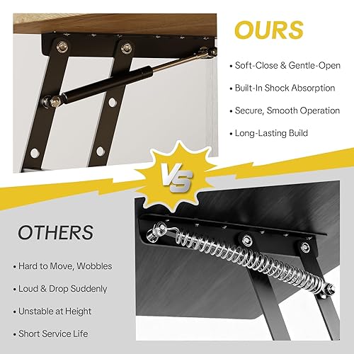 Miniatura 6 de Mesa de Centro con Tapa Elevable Acanalada con Almacenamiento Oculto y Abierto, Mesa de Centro Rectangular Moderna para Sala de Estar, Elevación