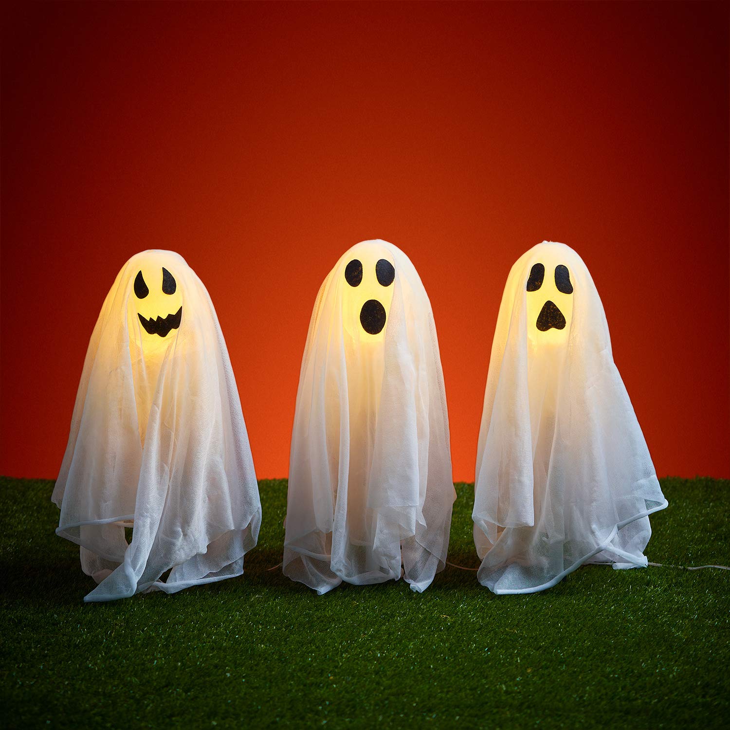 Lampada Notturna A LED A Forma Di Fantasma Per Halloween – Decorazione In Resina Per Comodino, Camera, Feste (Batterie Non Incluse)