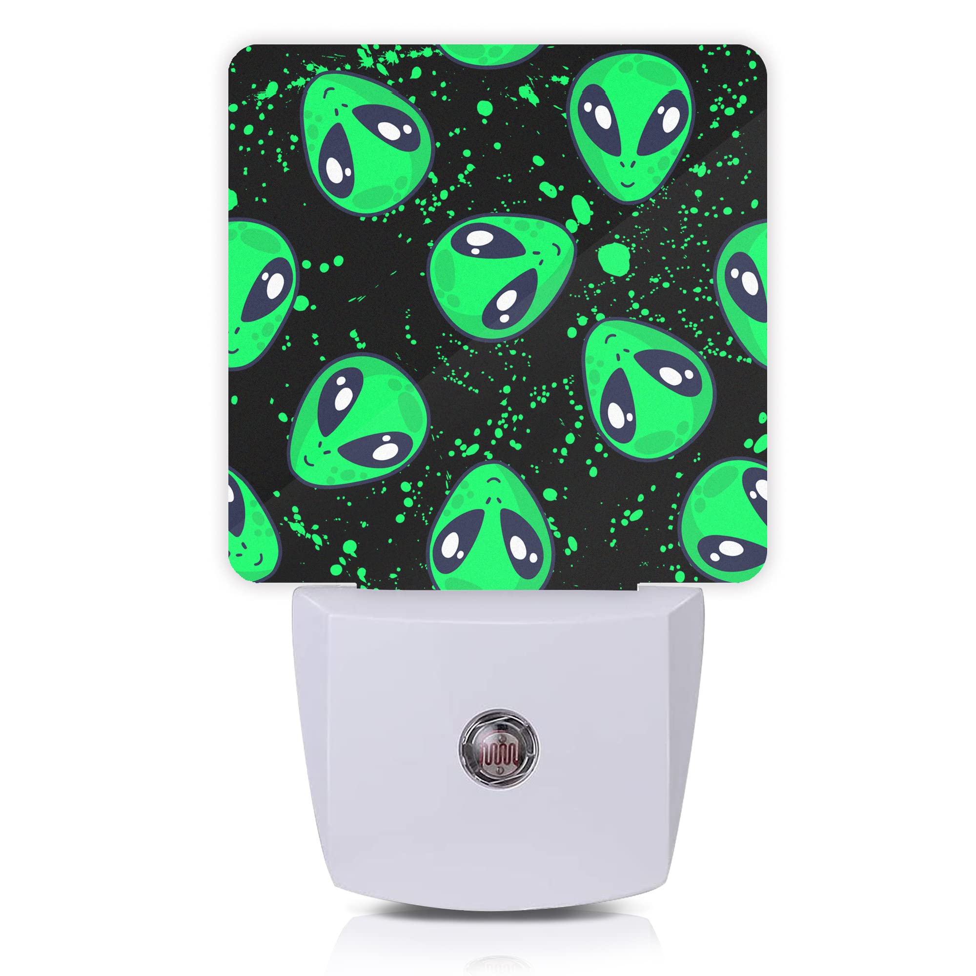 Alien Night Light,Green Aliens Plug-in Night Lights with Dusk-to-Dawn Sensor for Bedroom, Bathroom and Living Room 0.5W Sleep Friendly lamp for Women/Girls/Boys Gift