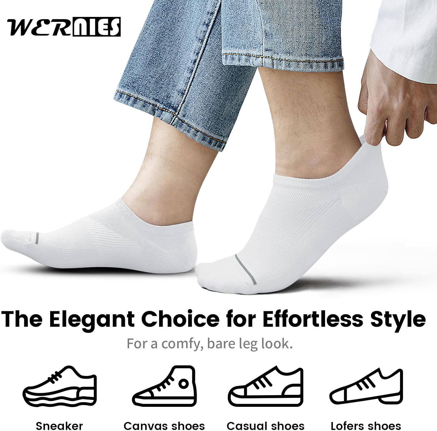wernies 10 Pairs No Show Socks Men Low Cut Ankle Short Casual Thin Invisible Socks with Non Slip Grips - Image 6