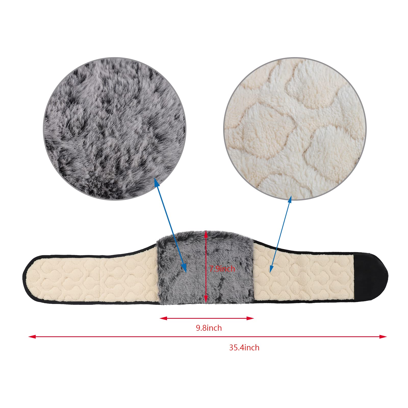 Warm Belt Autumn Winter Thicken Thermal Plush Waist Warmer Lumbar Support Belt Unisex Adjustable Stomach Abdominal Support Band Wrap Waist Back Brace Sports Protector Fitness Guard Men Women Gift