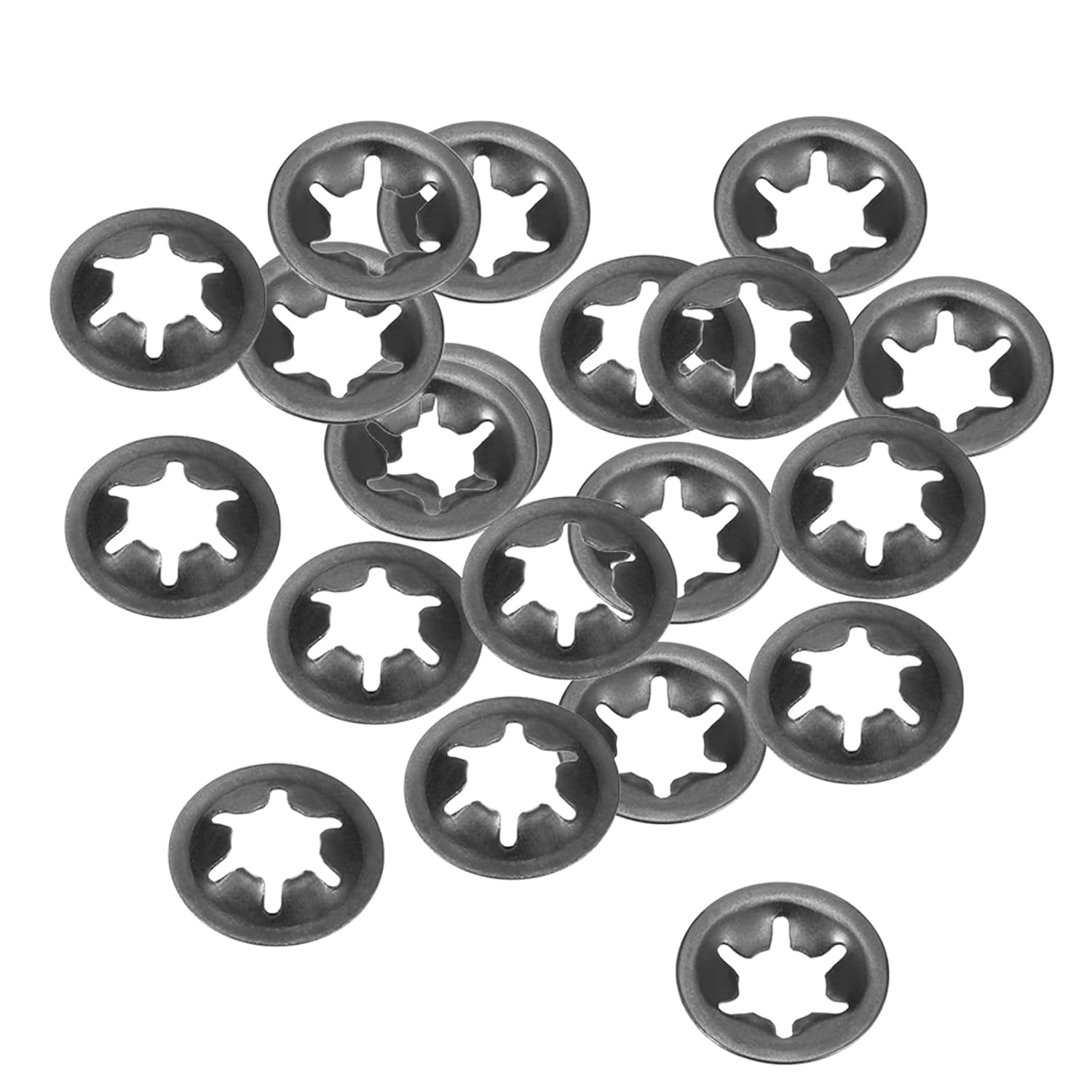 20pcs M8 Internal Tooth Star Locking Washer - [8mmID x 18mmOD] for Shock Absorption of Mechanical Equipment Quick Speed Locking Washers 65Mn Steel