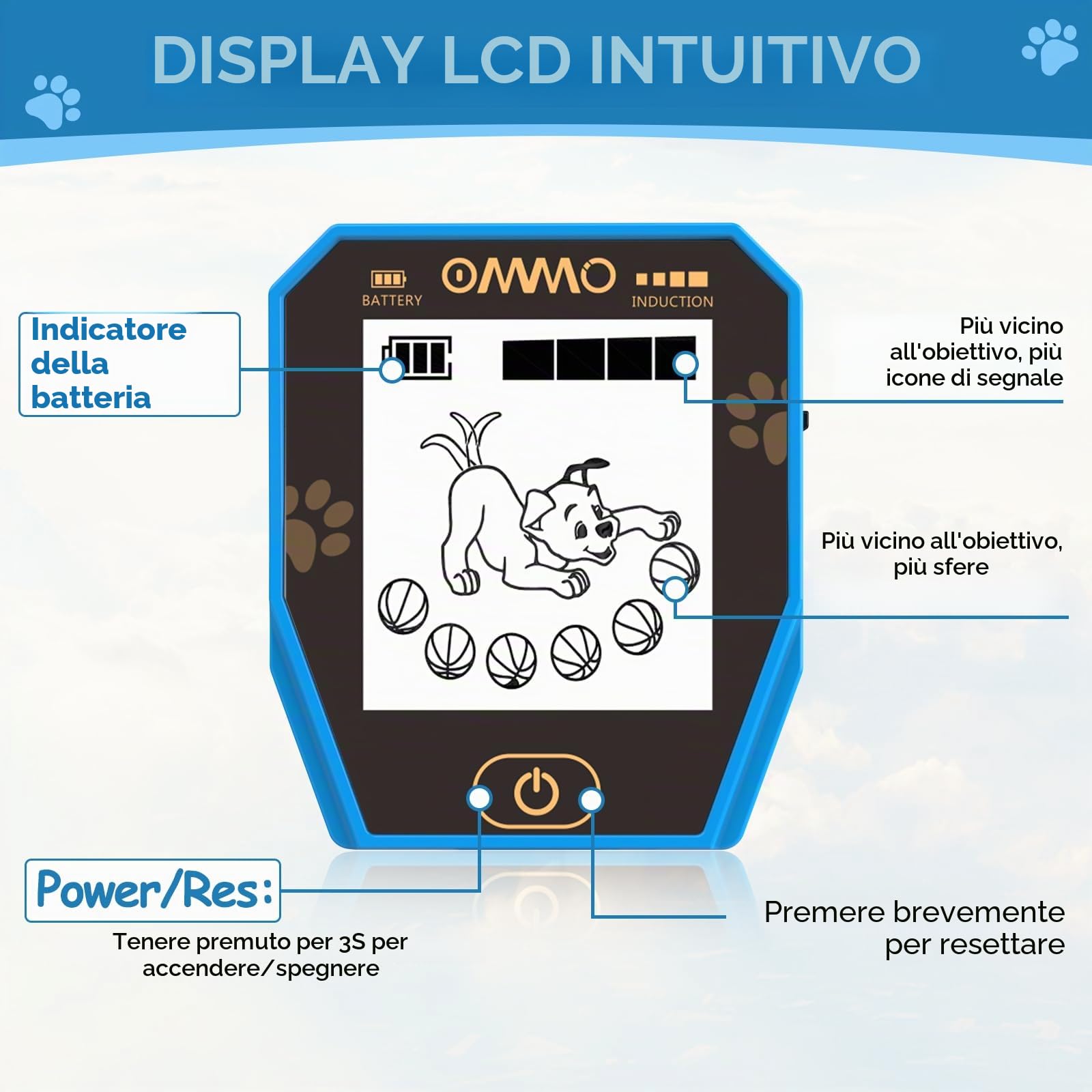 OMMO Metal Detector per Bambini, Metal Detector Ricaricabile USB con Schermo LCD retroilluminato, 28.3 ''-39.4 '' Regolabile per Bambini, Detector con Bobina Impermeabile IP67 per Caccia al Tesoro