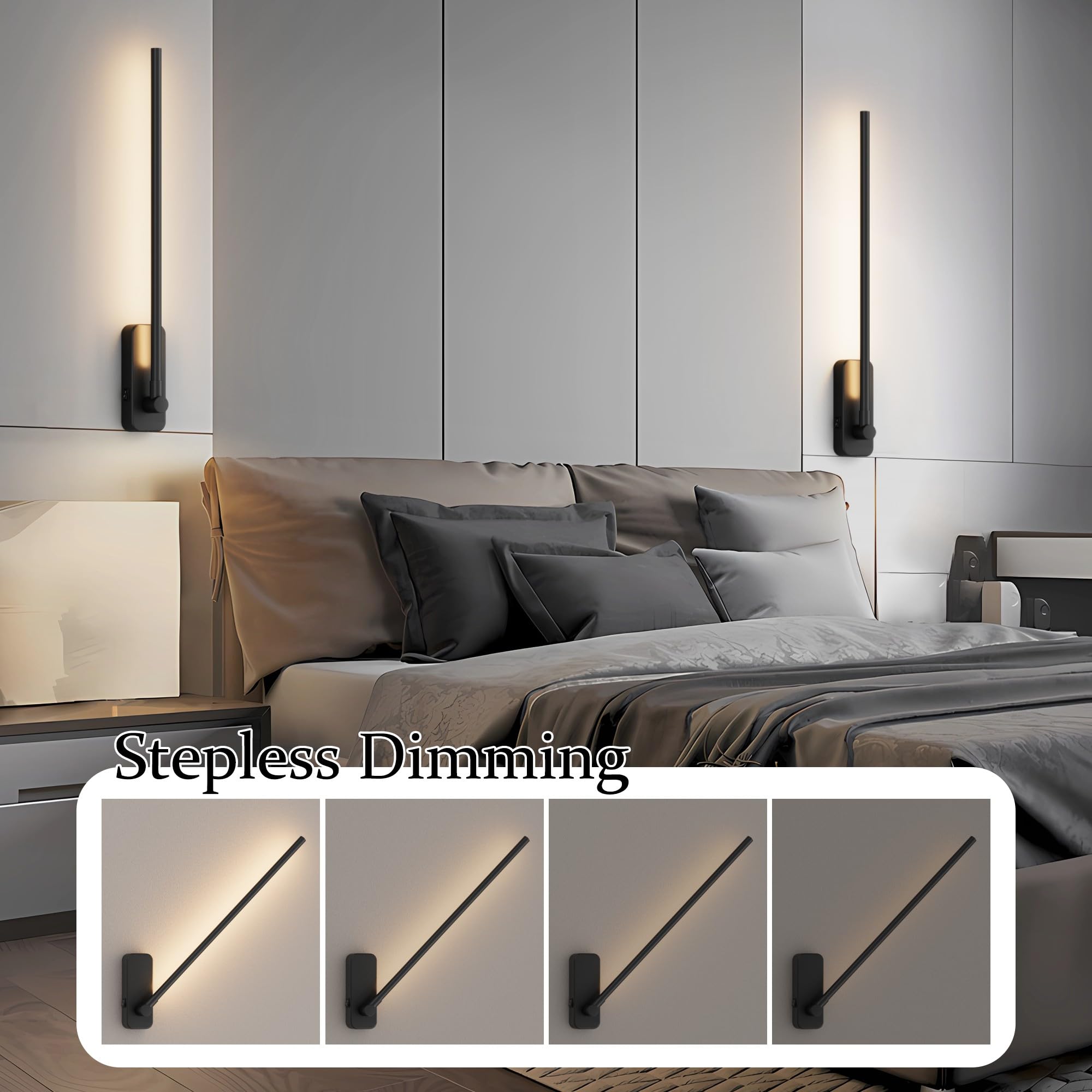 Aipsun Lampada Da Parete A Batteria Con Telecomando - 80CM, 10000mAh, 3 Temperature Colore | Illuminazione Interna Moderna