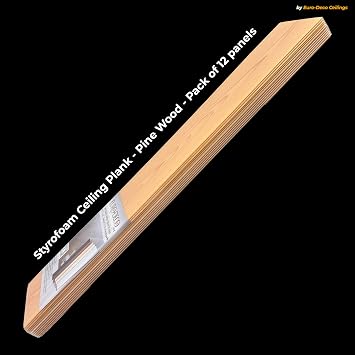 DIY Glue Up Decorative Ceiling Panels/Planks/Tiles - 39.3 x 6.5 (12, Pine Wood)