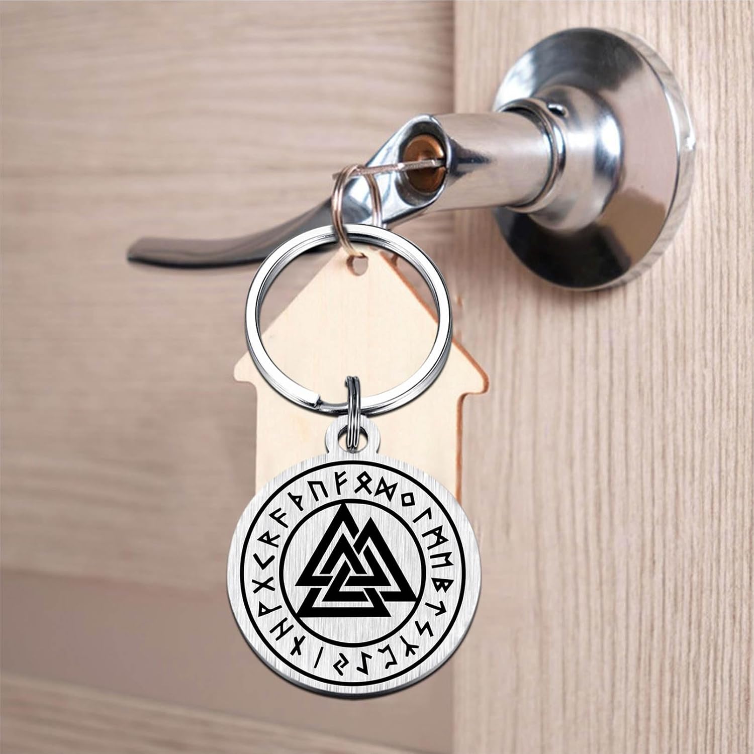 Viking Gifts for Women Men - Norse Mythology Gifts - Vegvisir, Odin, Fenrir, Tree of Life, Valknut Viking Keychain - Image 3