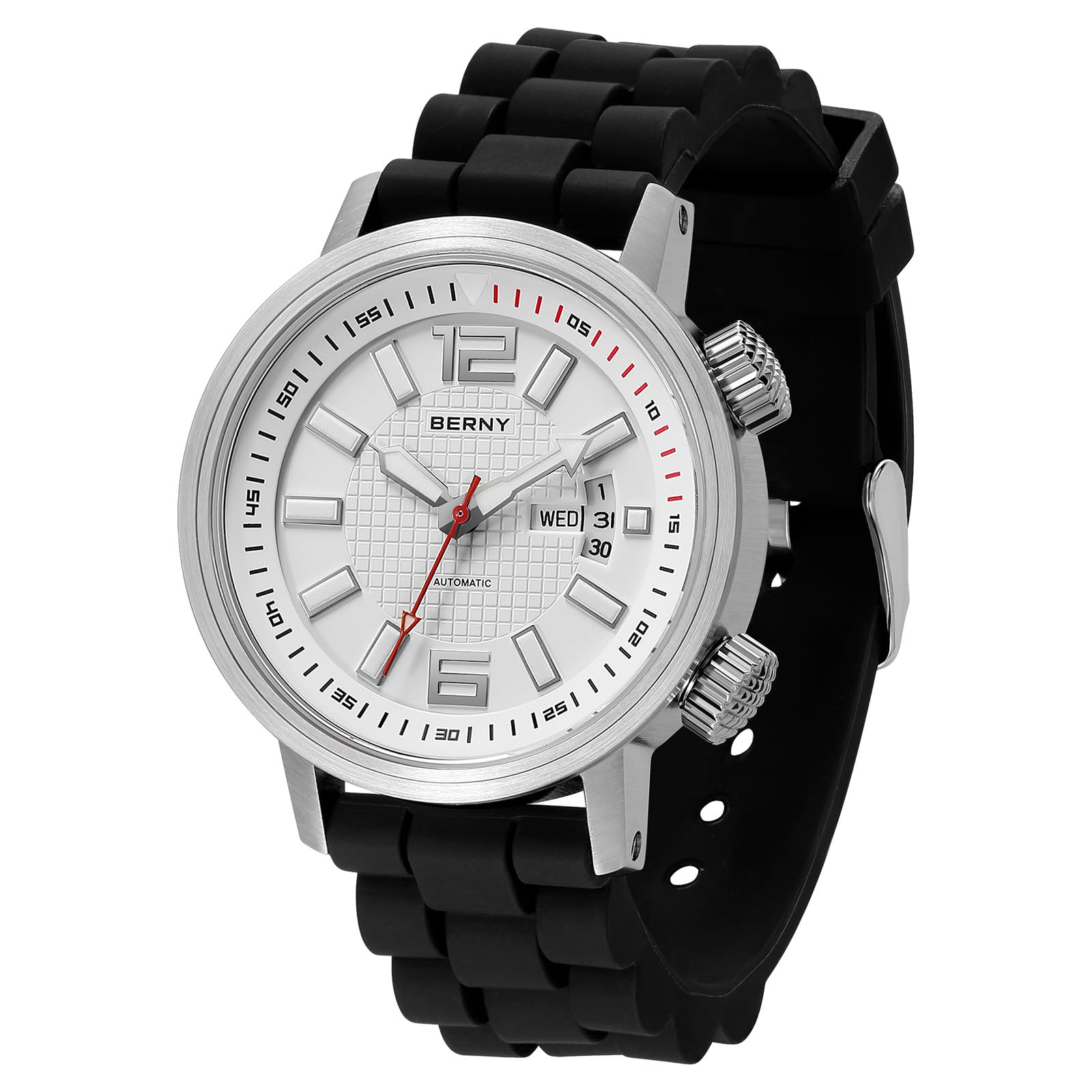 BERNY Automatische Mechanische Taucheruhr Für Herren Selbstaufziehend Silikonarmband Armbanduhr Wasserdicht 20 ATM Saphirglas Kratzfest Mechanisch Taucheruhr