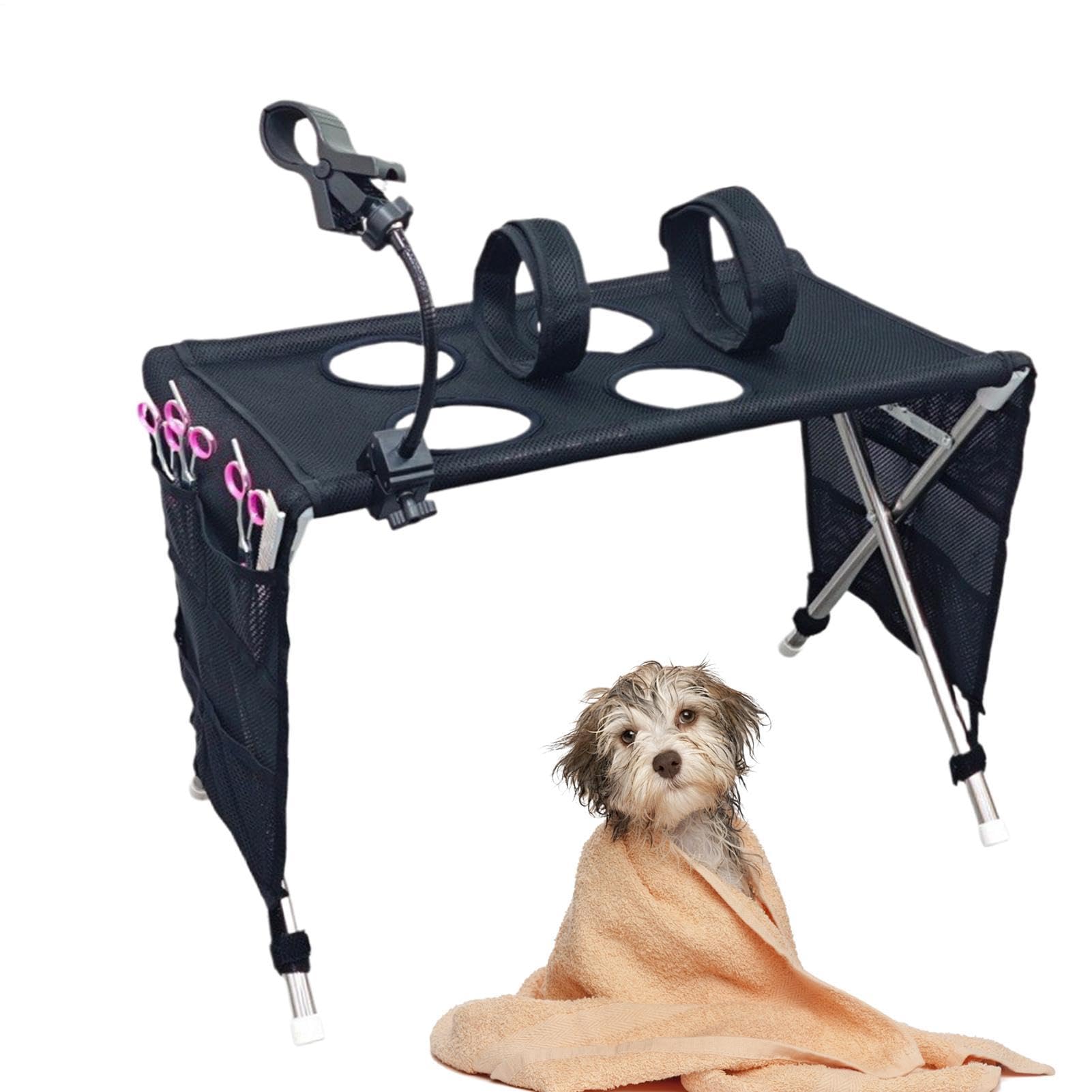 Tavolo Toelettatura Cani E Gatti Supporto Bagno Pieghevole In Rete | Amaca per Toelettatura Cani Per Pulizia Orecchie, Taglio Pelo, Taglio Unghie, Bagno, Doccia,