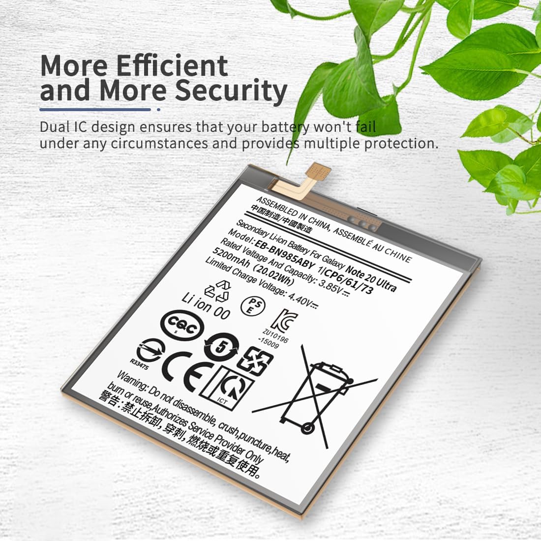 for Samsung Galaxy Note 20 Ultra Battery, 5200mAh Upgraded 2024 New 0 Cycle Battery Replacement for Samsung Galaxy Note 20 Ultra 5G SM-N985 N986 N986U with Professional Replacement Tool Kits