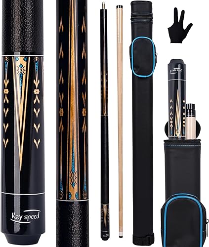 Vista 57 de Palo de billar con eje de desviación baja con estuche rígido de 19 a 20 onzas