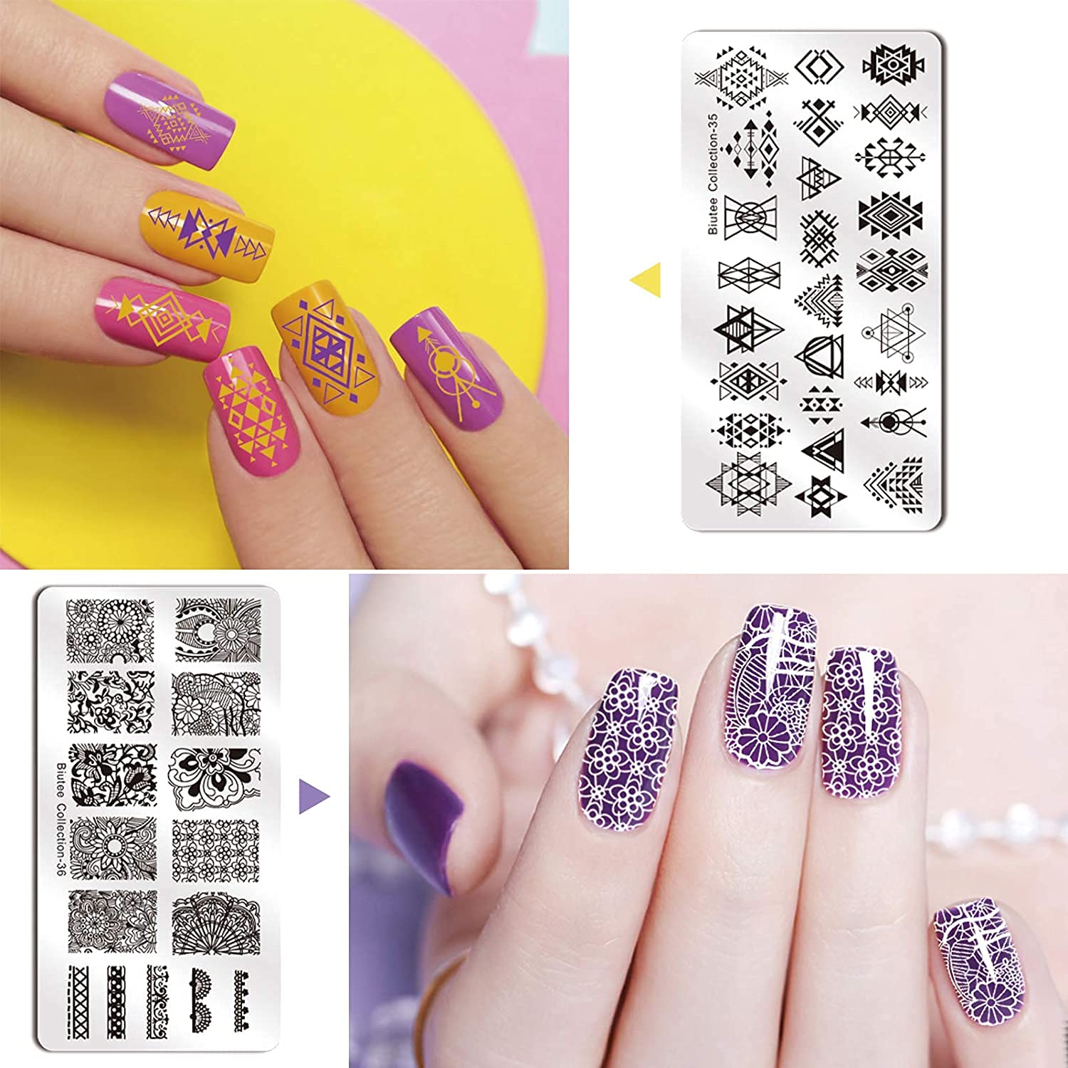 Amazon | Biutee ネイルイメージプレートセット ネイルスタンプセット