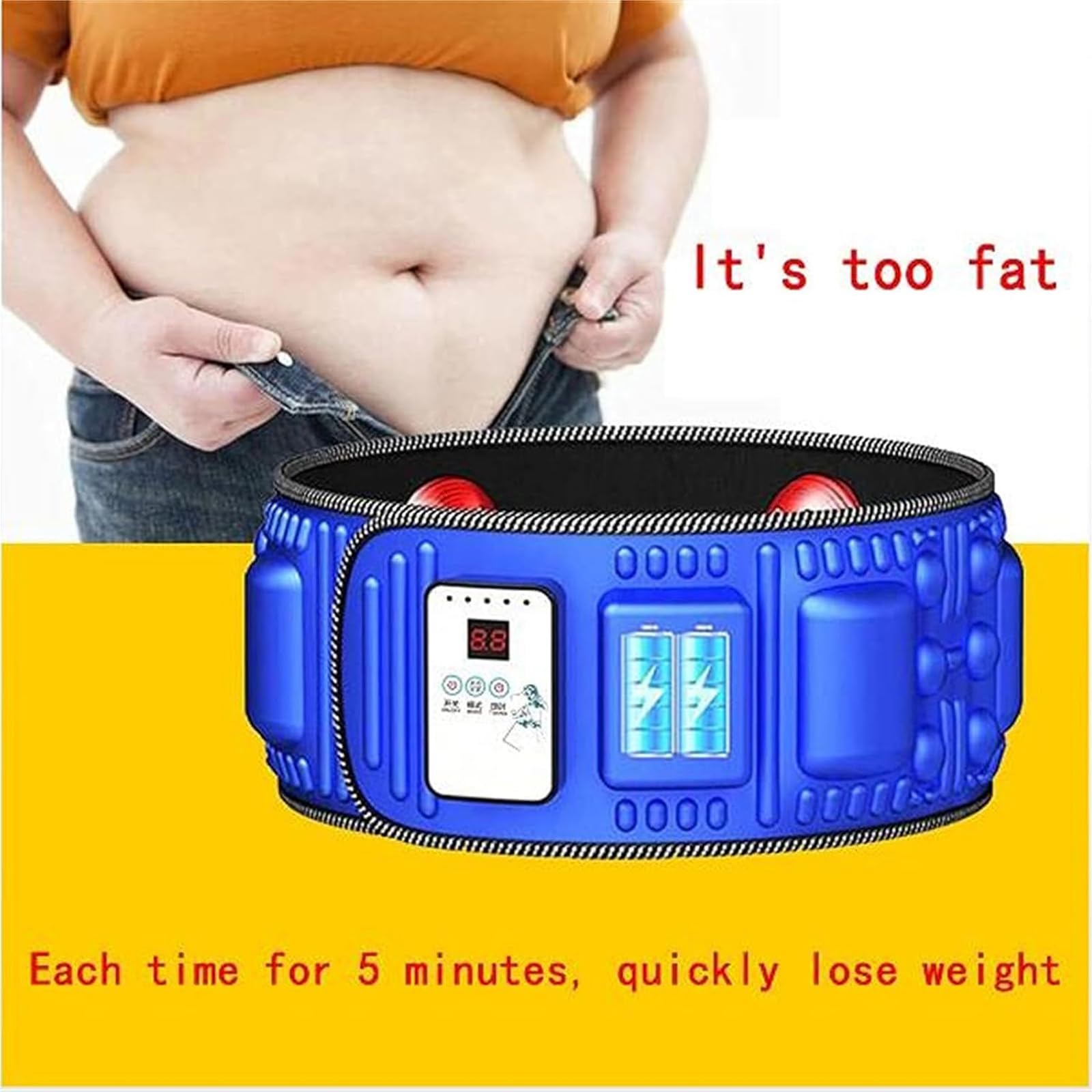 Machine électrique sans Fil pour brûler Les Graisses, Ceinture de Massage Amincissante pour Femmes et Hommes, Ceinture de Perte de Poids pour Le Ventre, Le Ventre, l'abdomen, la Hanche, améliore