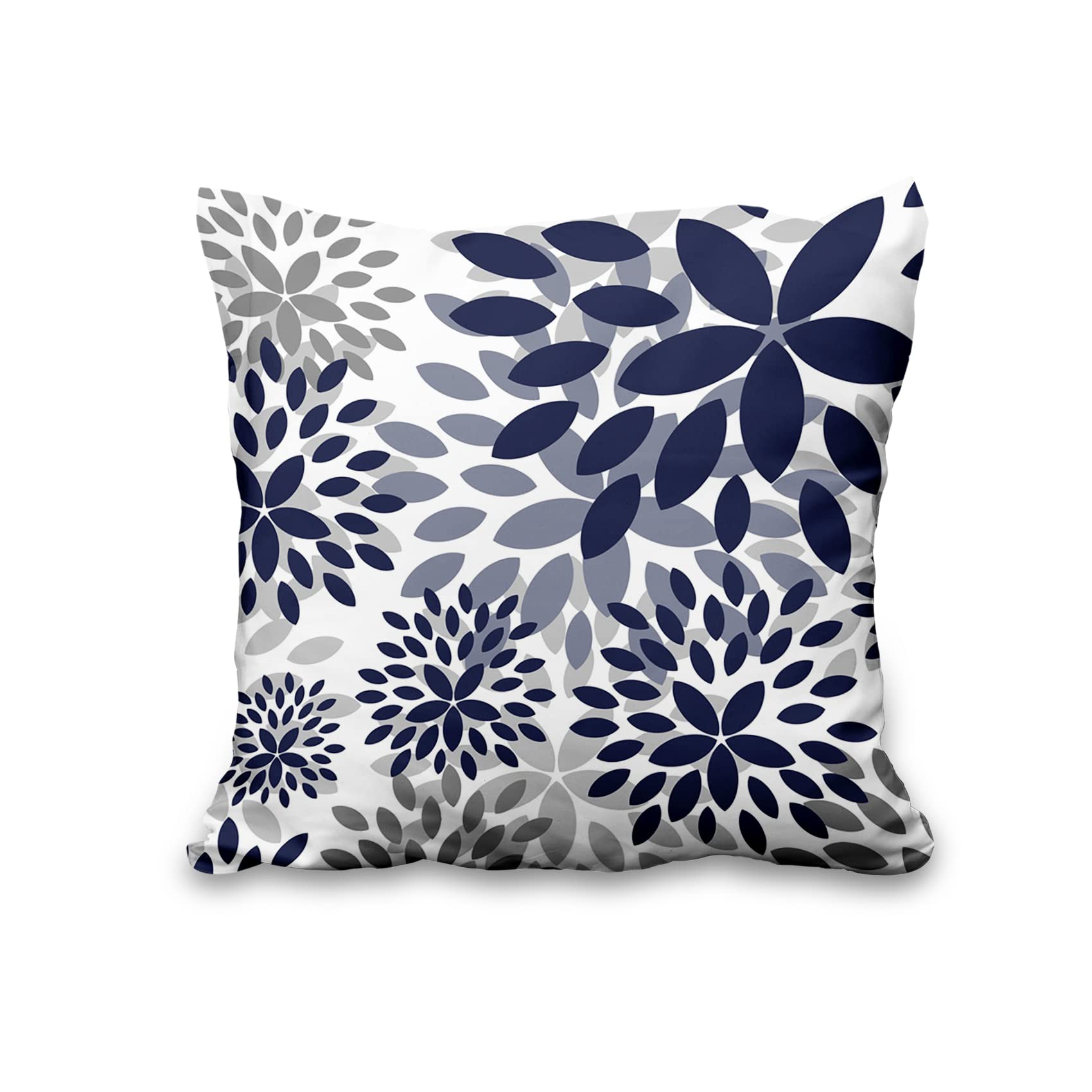 ESNAIUVCD Set di 2 federe per cuscini con stampa floreale blu, federe decorative per divano, camera da letto, divano, quattro stagioni, universali