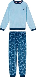 Boys Pajama Pants and Fleece Sleep Shirt Sets 2 Piece Velvet Fleece Sweatshirt and Pajamas Pant Set for Boys Sleep