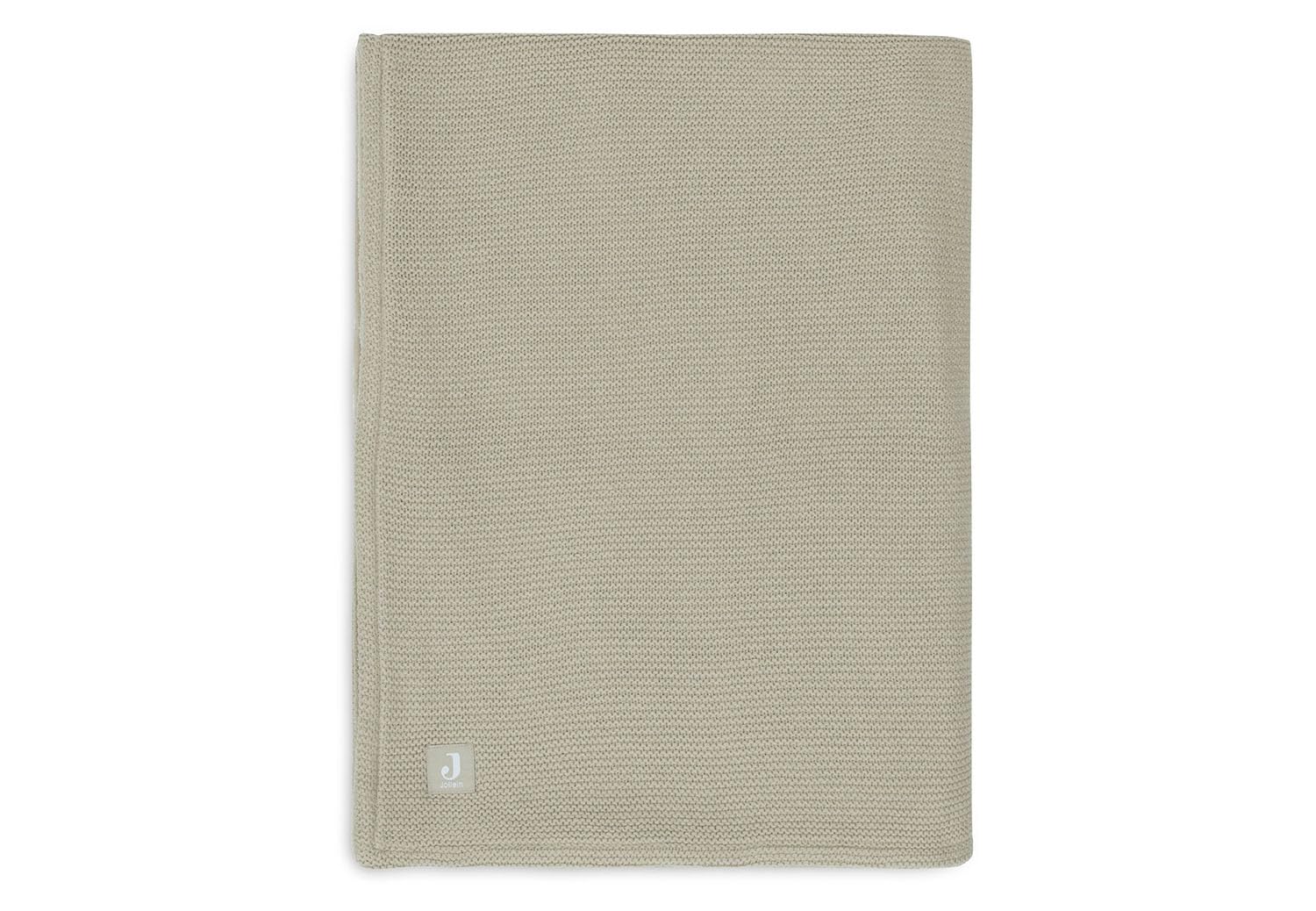 Jollein 517-511-67054 Kocyk dziecięcy, z dzianiny z pluszowym futerkiem, Basic Knit Olive (75 x 100 cm)