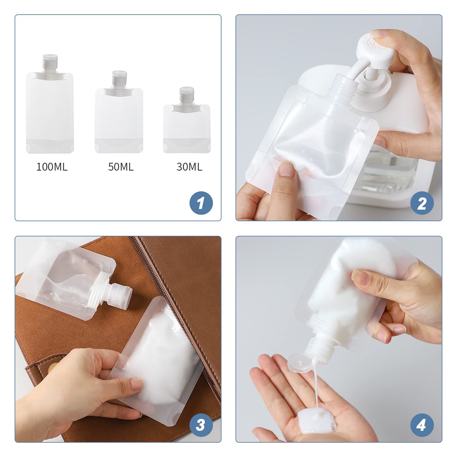Flaconi Da Viaggio In Plastica E Vetro Da 220 Ml Con Pompa Per Lozione Per Le Mani Shampoo E Gel 87600333