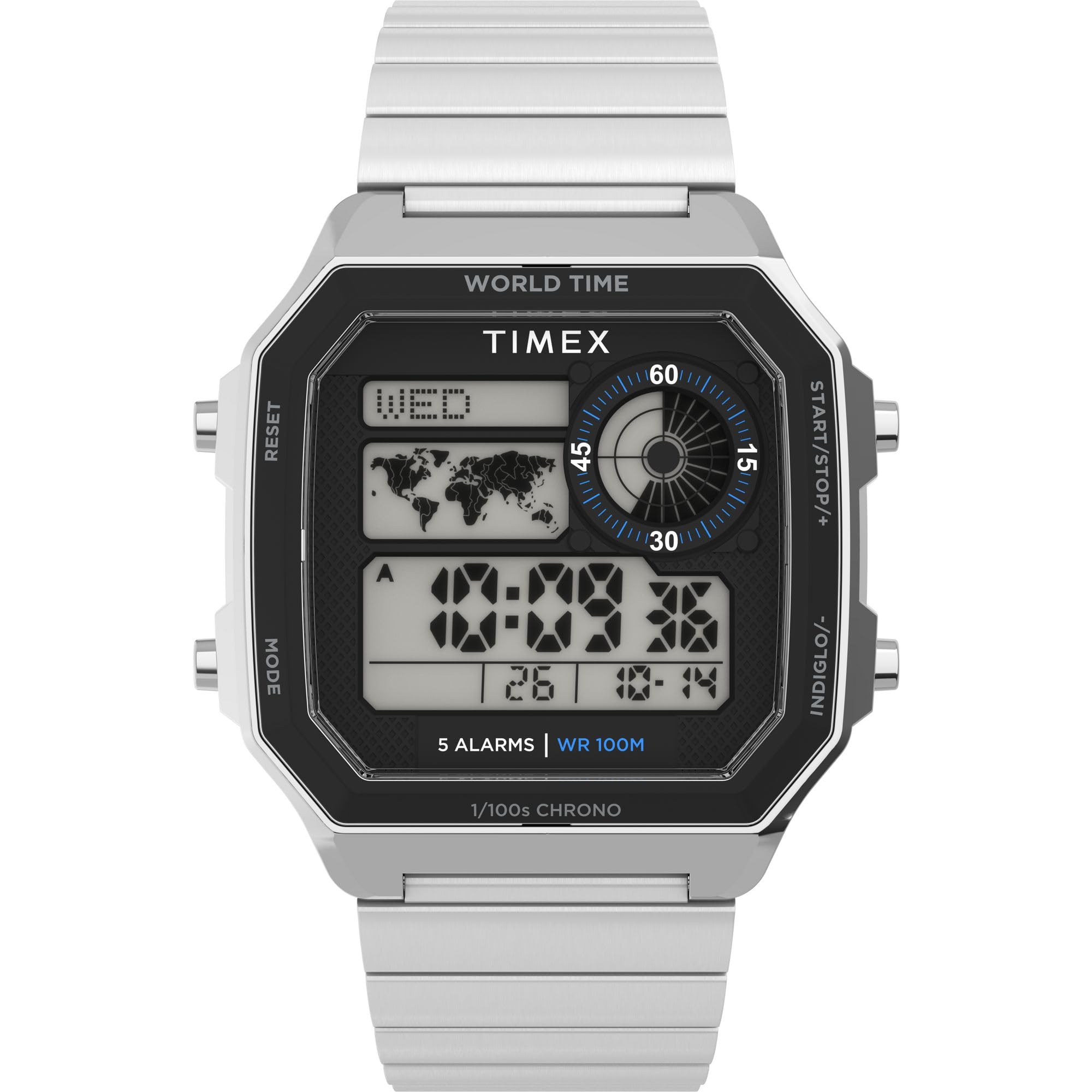 Amazon | Timex メンズ ワールドタイム デジタル 40mm 腕時計