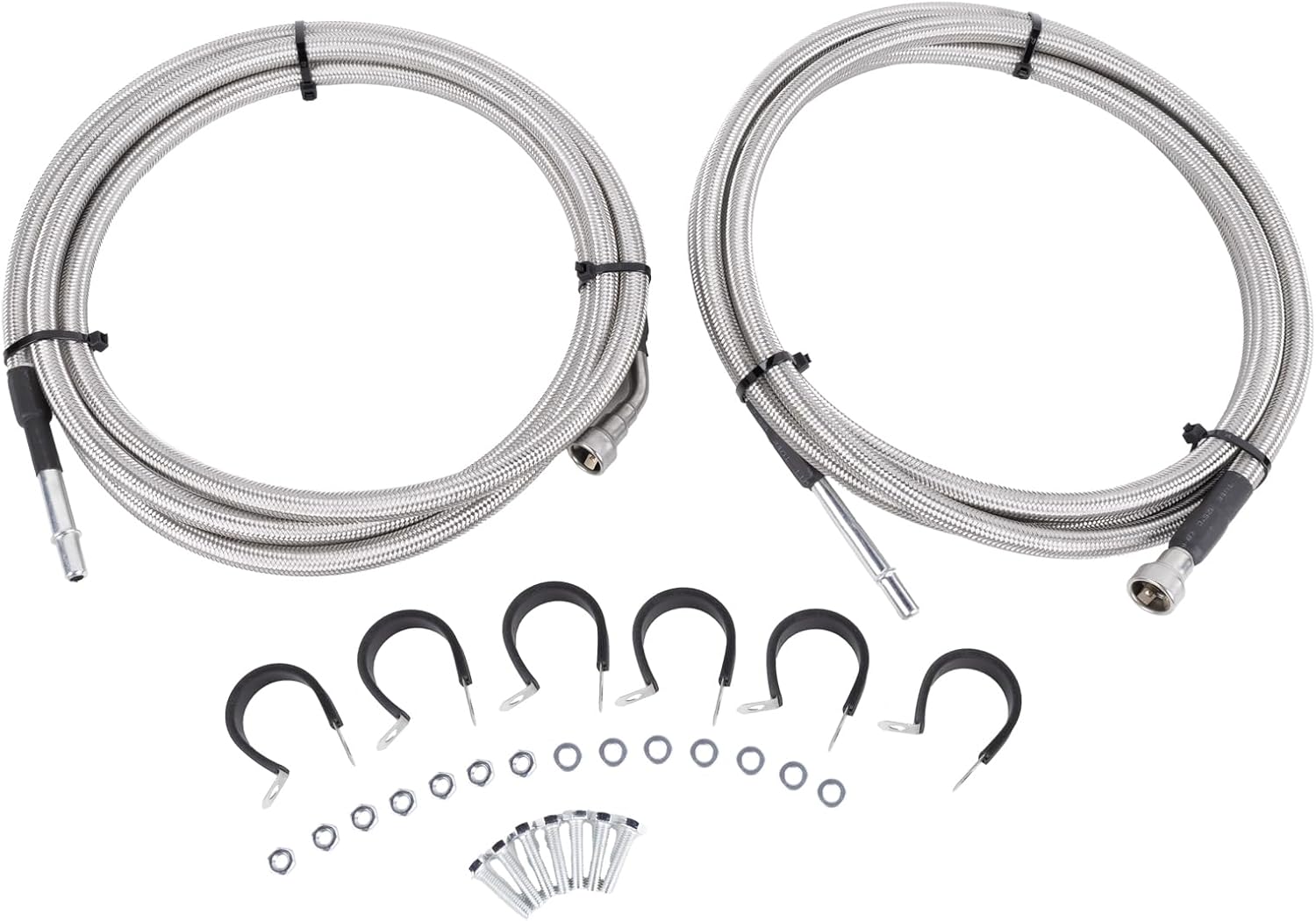 819-875 Fuel Line Quick Fix Kit, Flexible Stainless Steel Braided Fuel Line Compatible with 2004-2007 Chevy Chevrolet Silverado 1500, GMC Sierra 1500 4.8L 5.3L 6.0L V8 15946187, QFF0004SS