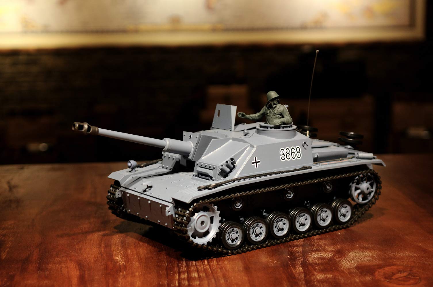 'RC Char "sturmgeschütz III-Stug 3Heng Long 1 : 16Gris, fumée & Sound-avec 2,4GHz