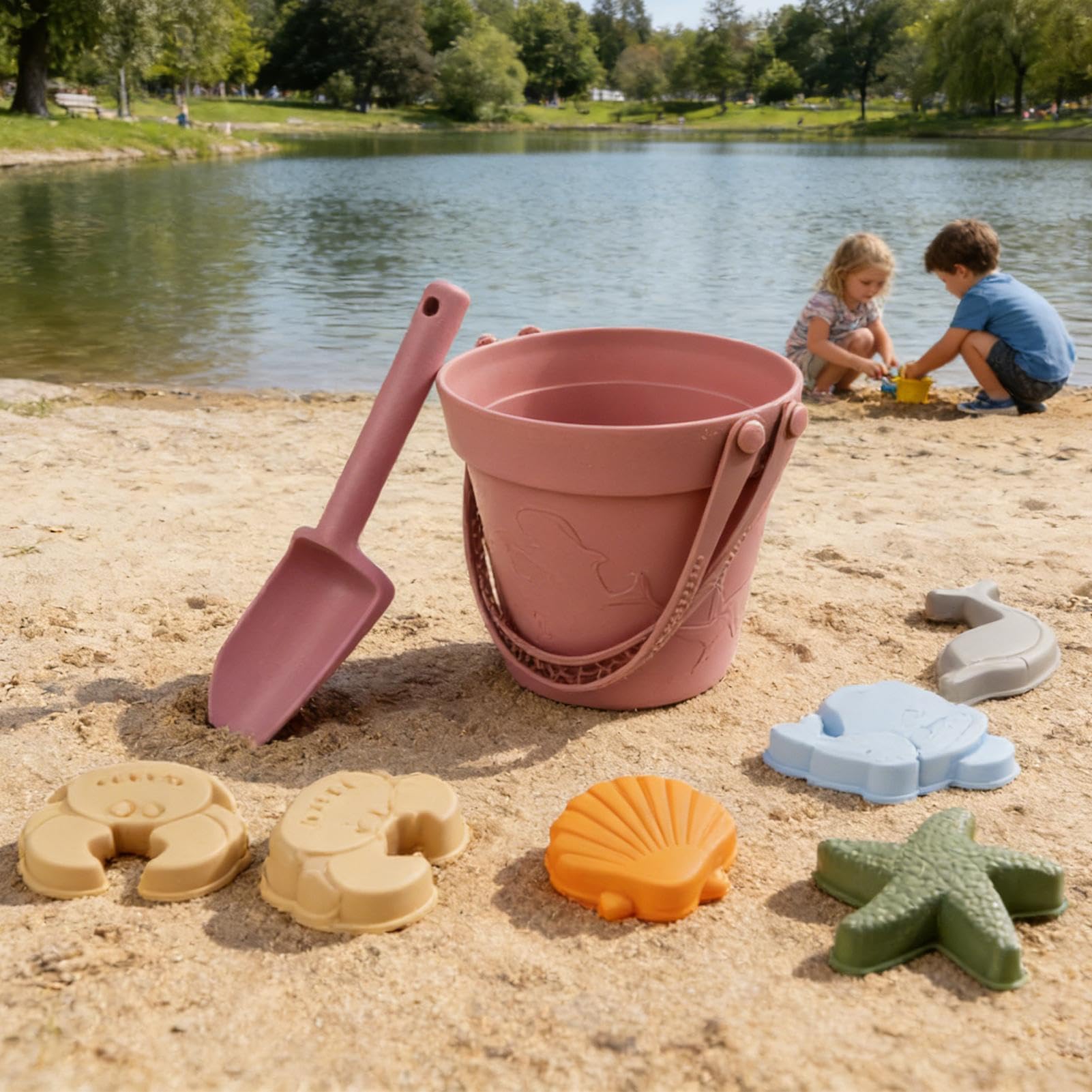 Générique de Plage en Silicone Seau, Pelle et moules Animaux