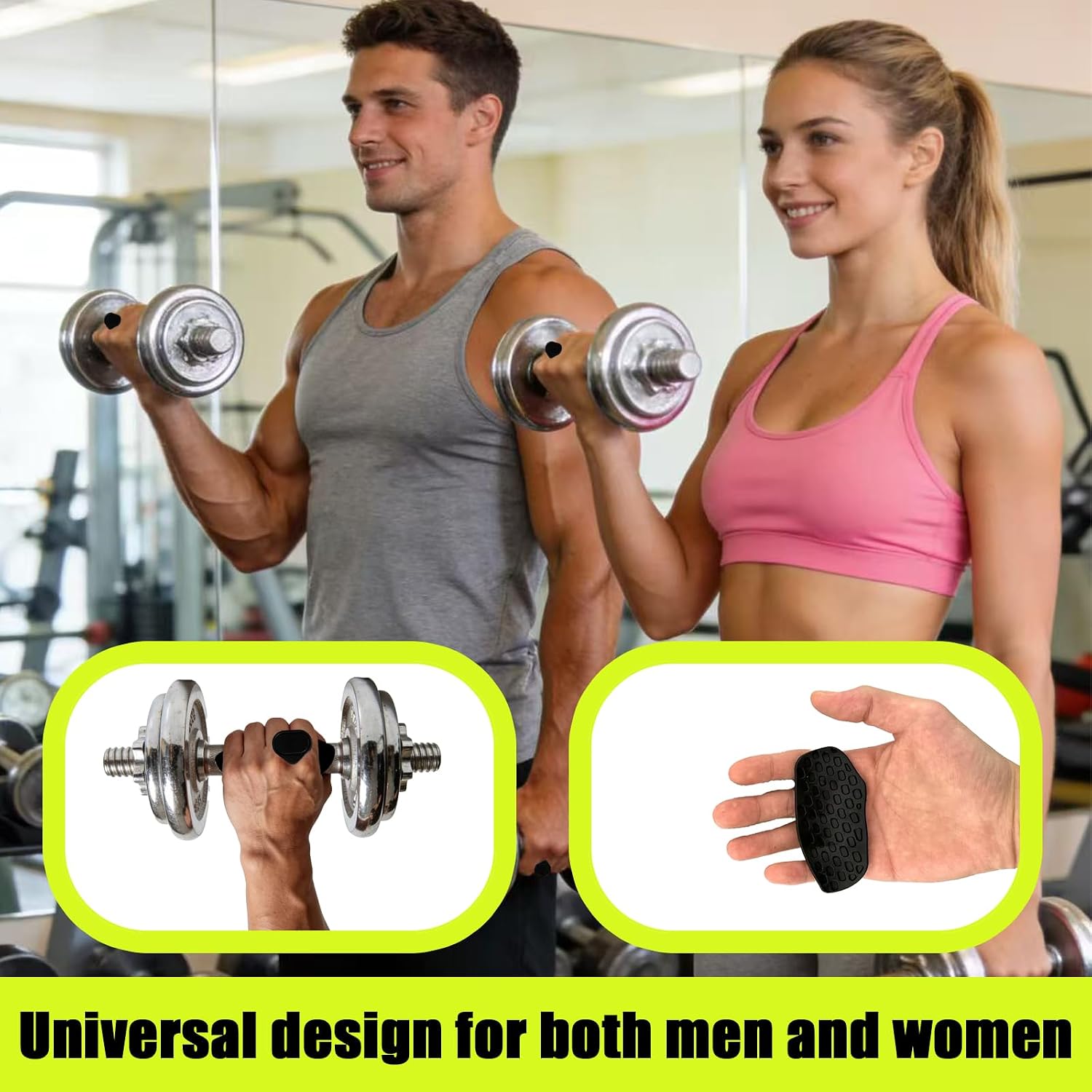 Silicone Weight Lifting Grips, Anti-Slip Gym Hand Pads