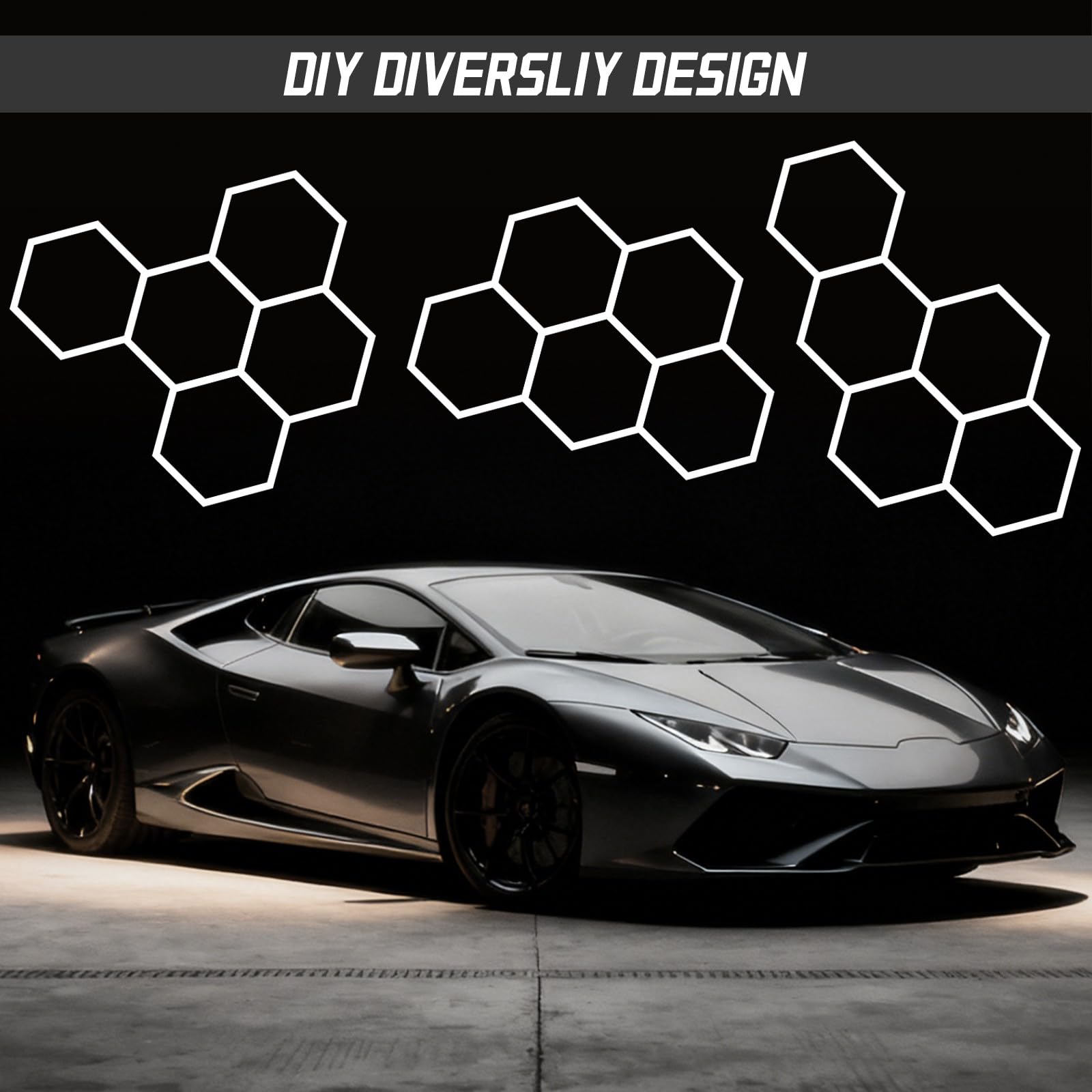 Lampes LED Hexagonales pour Garage 6500K Blanc Lumière du Jour – Éclairage Ultra Lumineux Reliable, Idéale pour Rénovation de Garage, Entrepôt & Gym 11 Hex