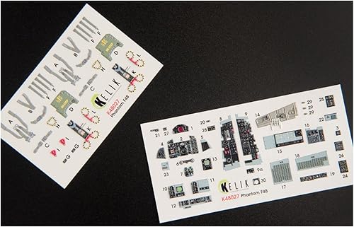 Reskit K48027-148 F-4B Calcomanías interiores 3D para kit de modelo a escala Tamiya