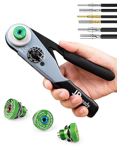 JRready Deutsch Crimp Tool ST2169 Deutsch Crimping Tool for DT,DTM,DTP and Amphenol AT ATP ATM Series Size 16 20 12 Solid Pin&Soc Contacts,Closed Barrel Crimp Tool with Three Positioners