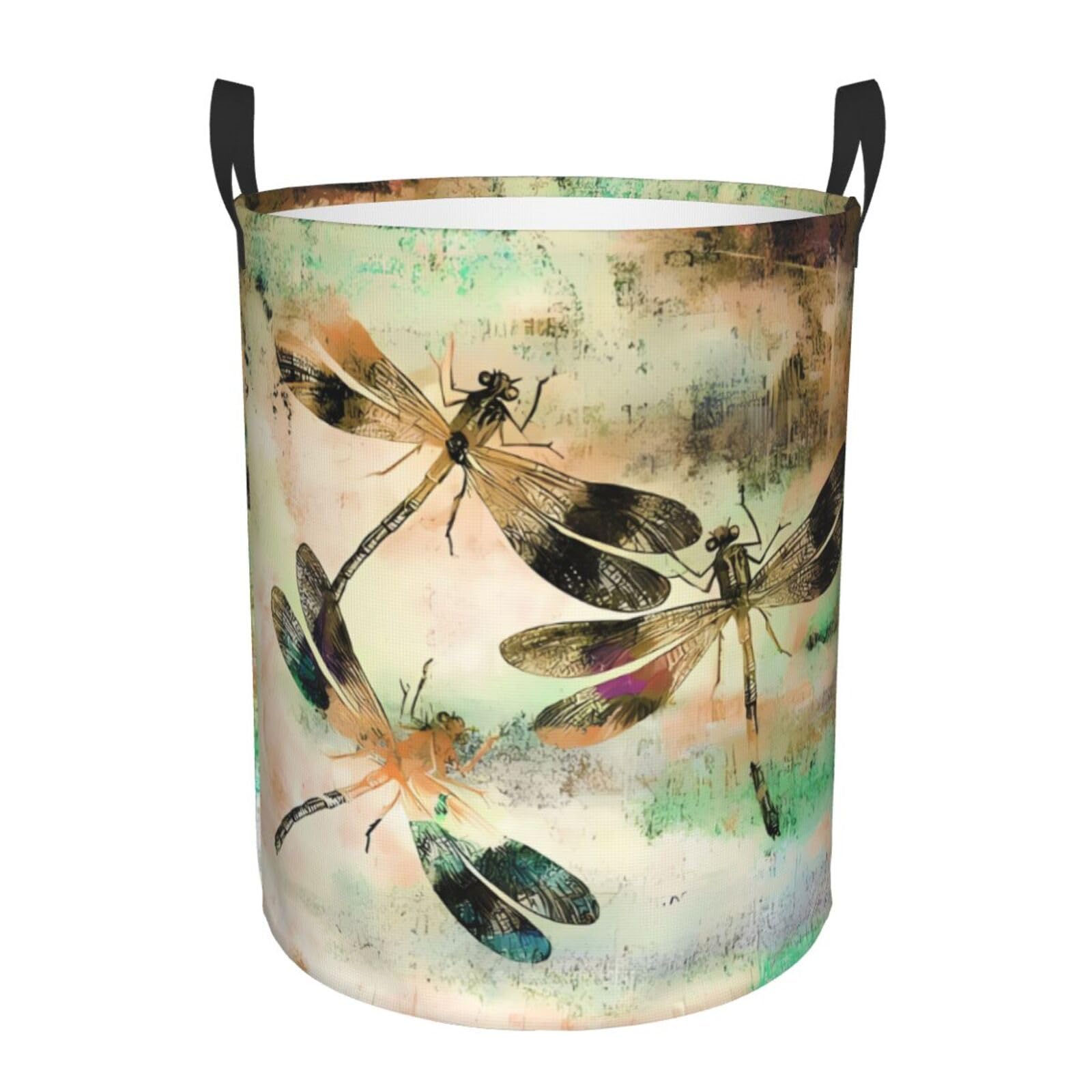 S Circular Hamper dragonfly dragonflies vintage Print for Dirty Clothes