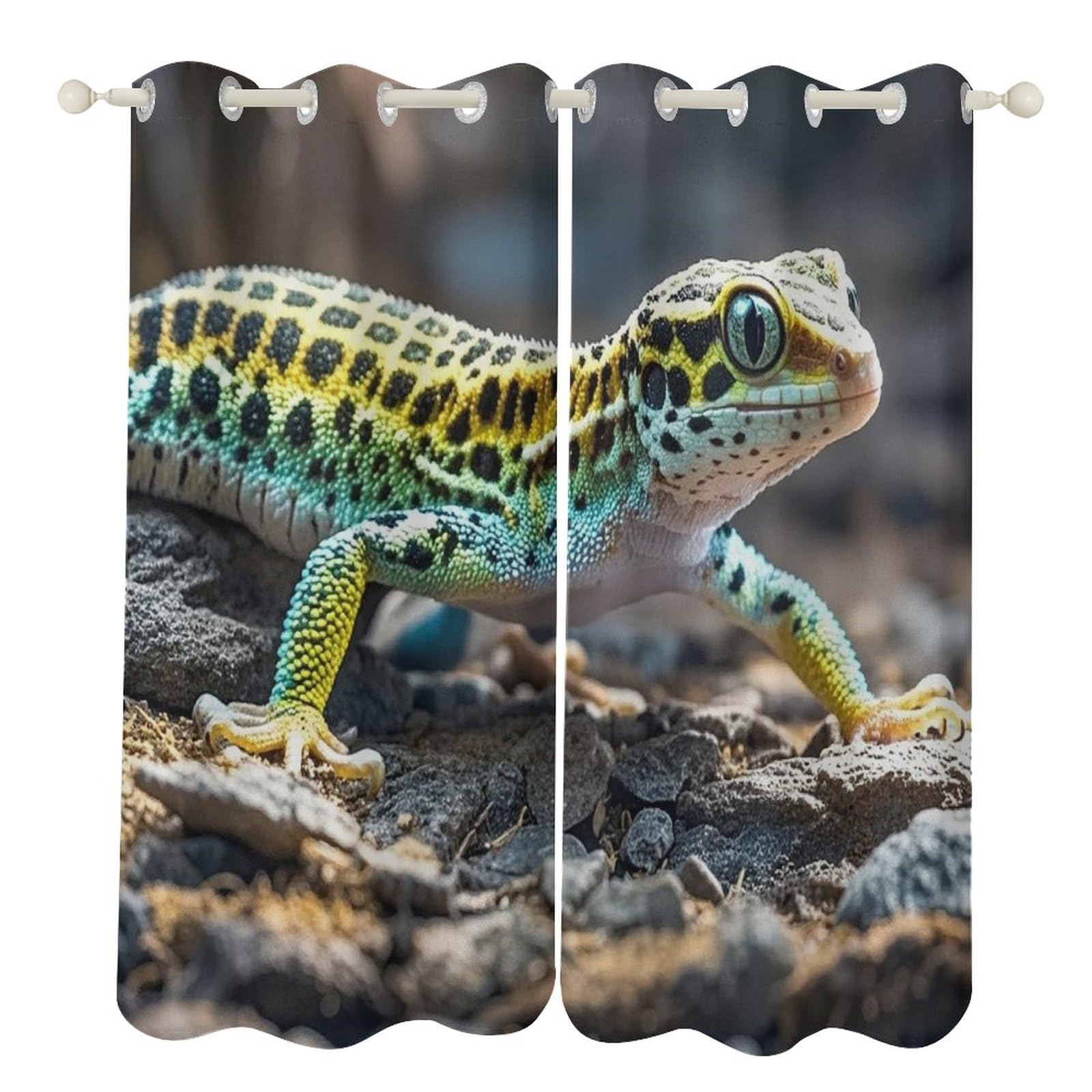 Rideaux occultants pour salon et salle de bain léopard cosy