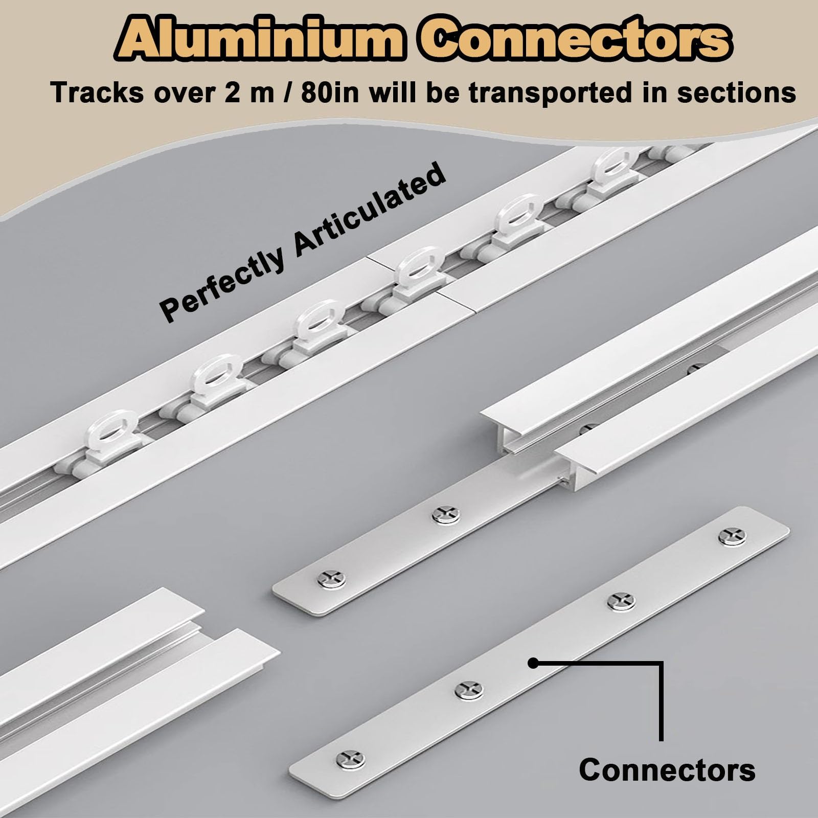 Riel de techo deslizante de aluminio empotrado de doble riel para divisor de habitaciones, longitudes ajustables de 5 pies a 50 pies, perfecto para optimizar el espacio y decoración moderna.