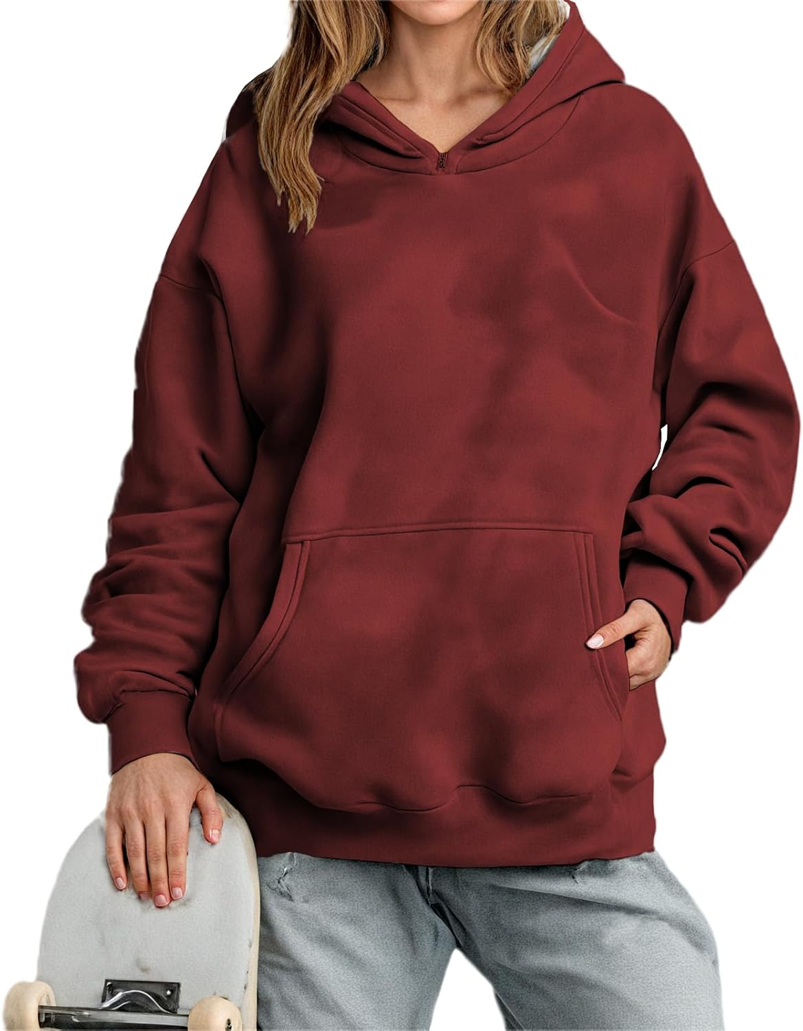 Oversized Sweatshirt for Women Boho Fall Hoodies Casual Daily Wear Plus Size Sweatshirt with Pocket
