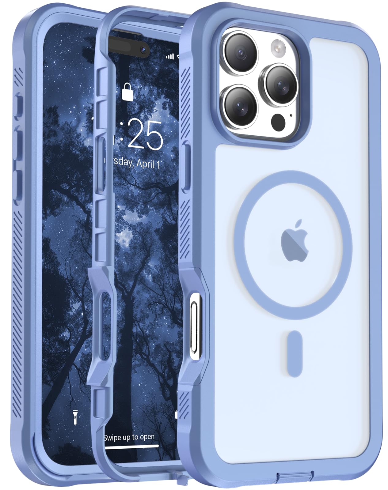 Magnetic for iPhone 16 Pro Max Case Heavy Duty Protection Blue Purple