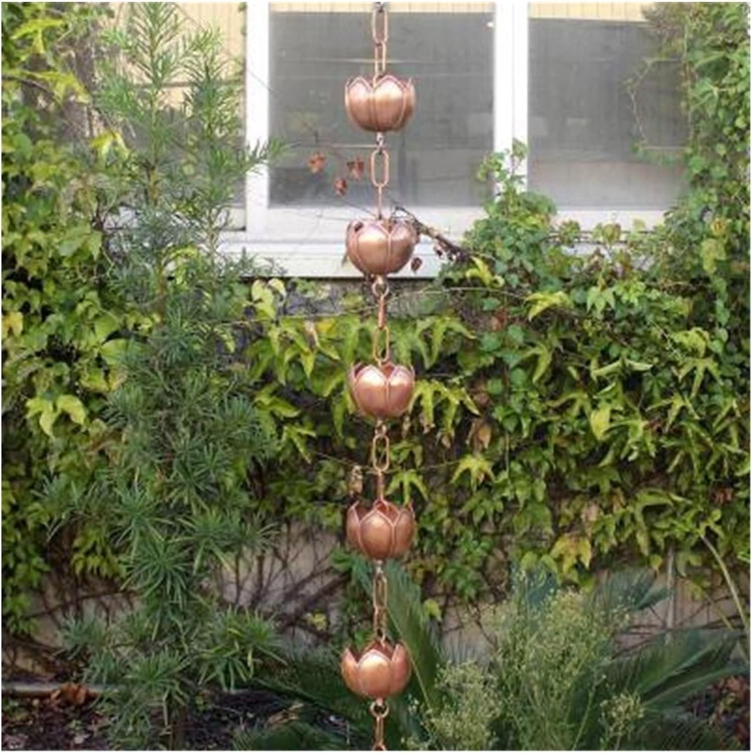 Rain Chains Rain Chain for Downspouts, Copper Eaves Chain Rain, Chain Rain Chains for Outside Gutter downspout Extension