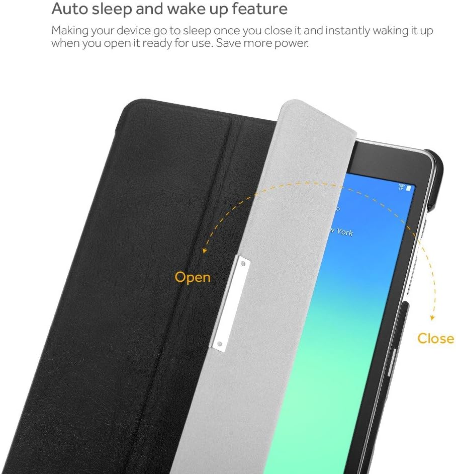 EasyAcc Case for Samsung Galaxy Tab A 9.7, Ultra Slim Smart Case Cover with Auto Sleep Wake-up/Stand Function Compatible with Samsung Galaxy Tab A 9.7 inch (Premium PU Leather, Black)