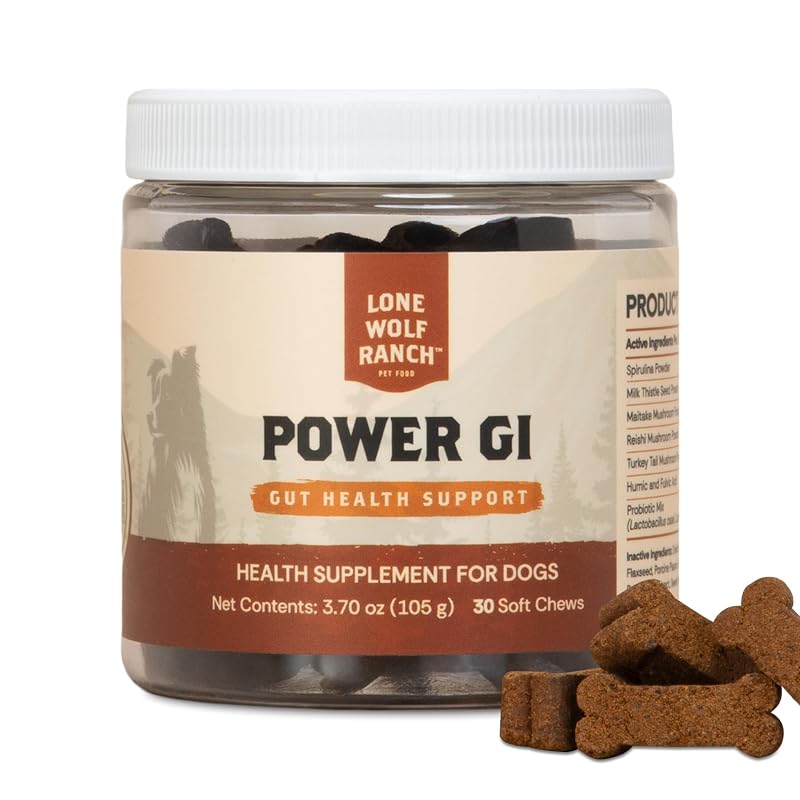 Suplemento Probiótico para Cães Chuck Norris Power GI Probiotic Soft Chews Lone Wolf Ranch – 30 unidades