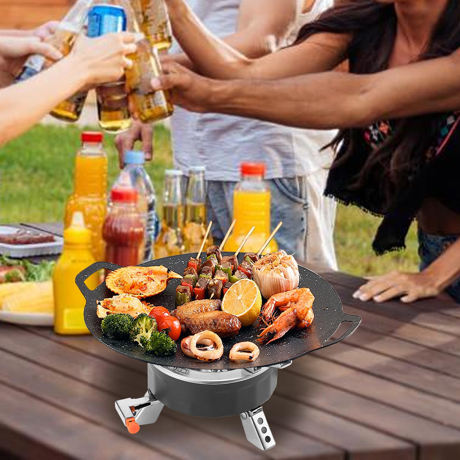 Estufa de camping – Cocina portátil de camping – quemador plegable portátil, 6800 W equipo al aire libre con bolsa de almacenamiento para senderismo, barbacoa, caza | Pequeño Hornillo de Camping Equipo de Acampada Pesca, Senderismo, Caza, Asador Barbacoa